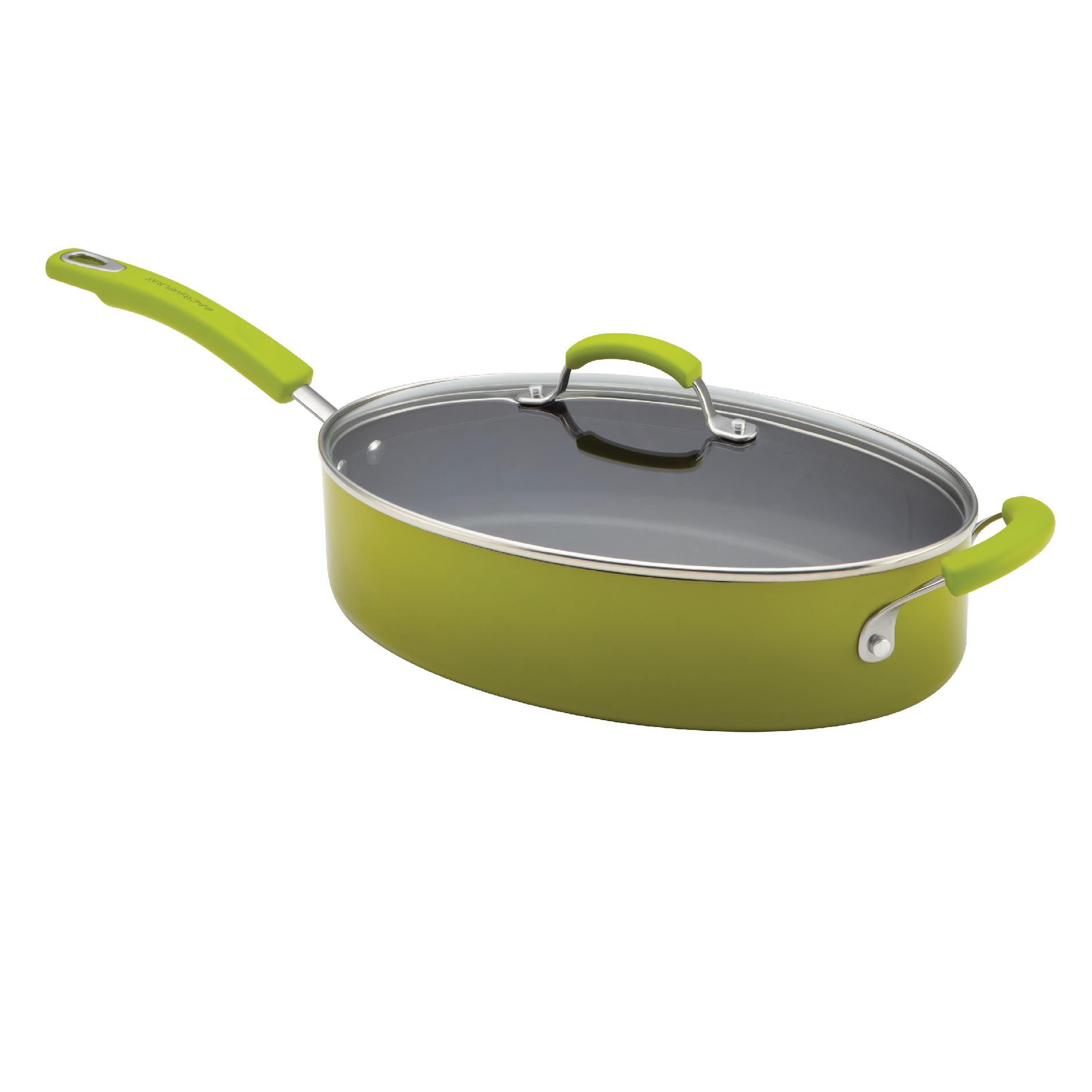 Rachael Ray 5-Quart Covered Saute Pan with Helper Handle  Green Gradient