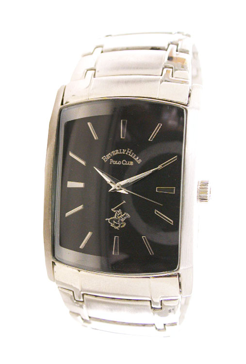 Beverly Hills Polo Club Men's Silver-tone Tank Case and Bracelet Watch, Gunmetal Dial at Kmart.com