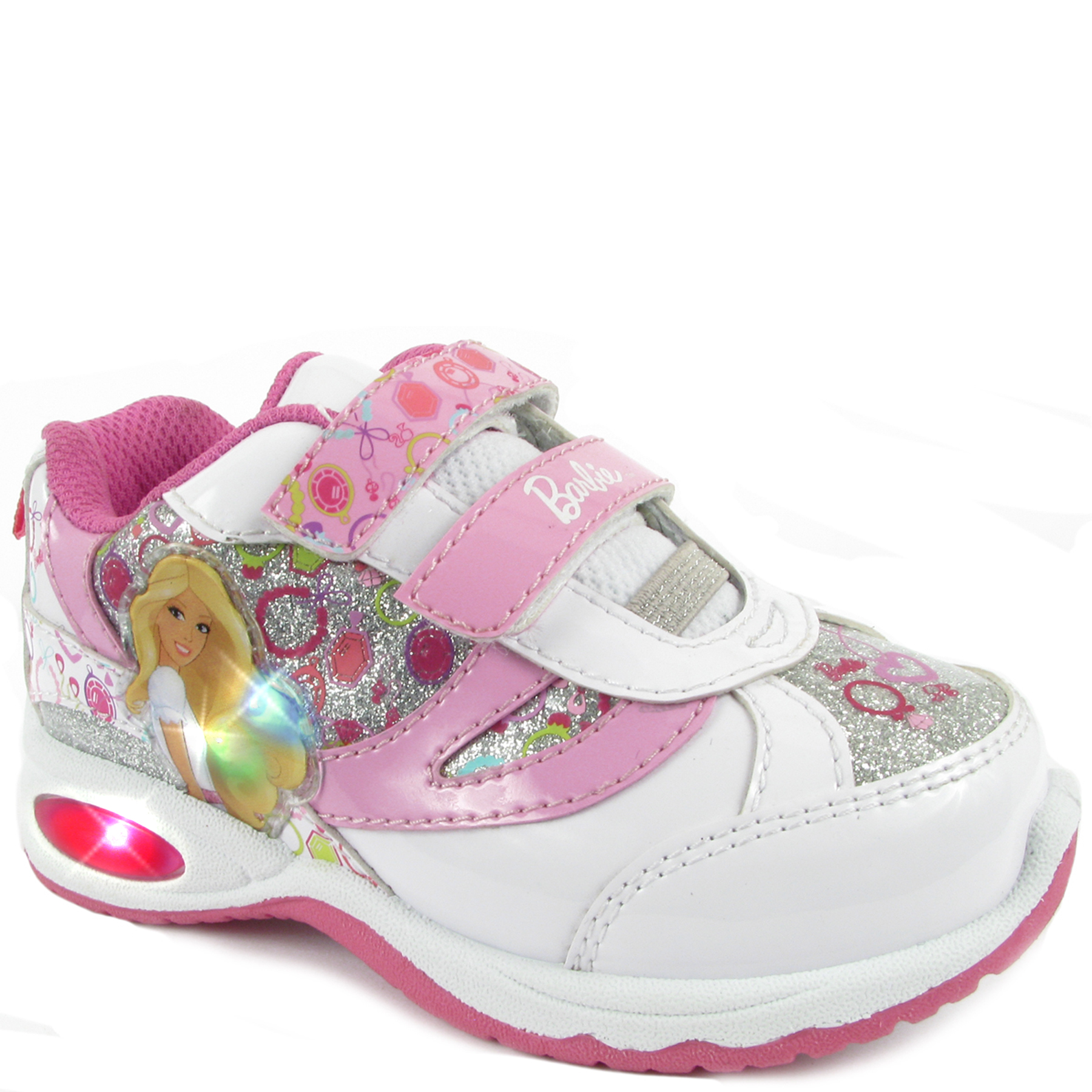 Disney Toddler Girl's Sneaker Barbie - White/Pink