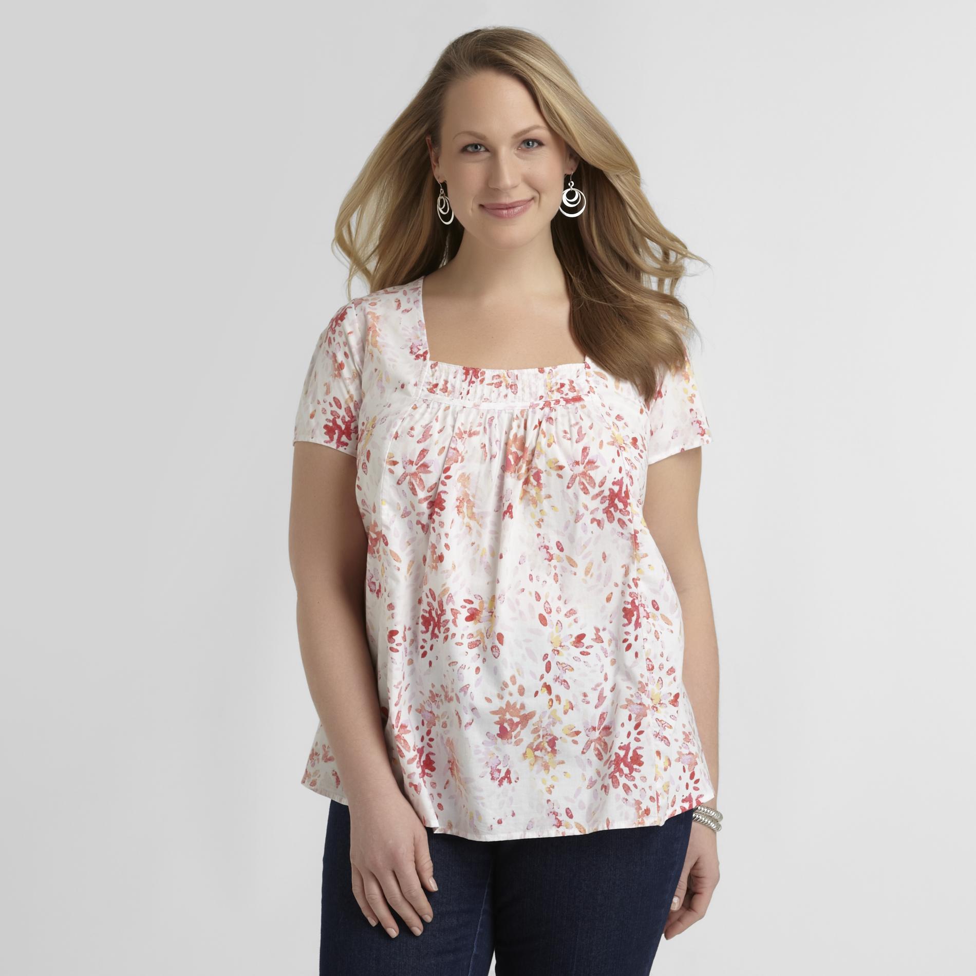 Basic Editions Women's Plus Square-Neck Top at Kmart.com
