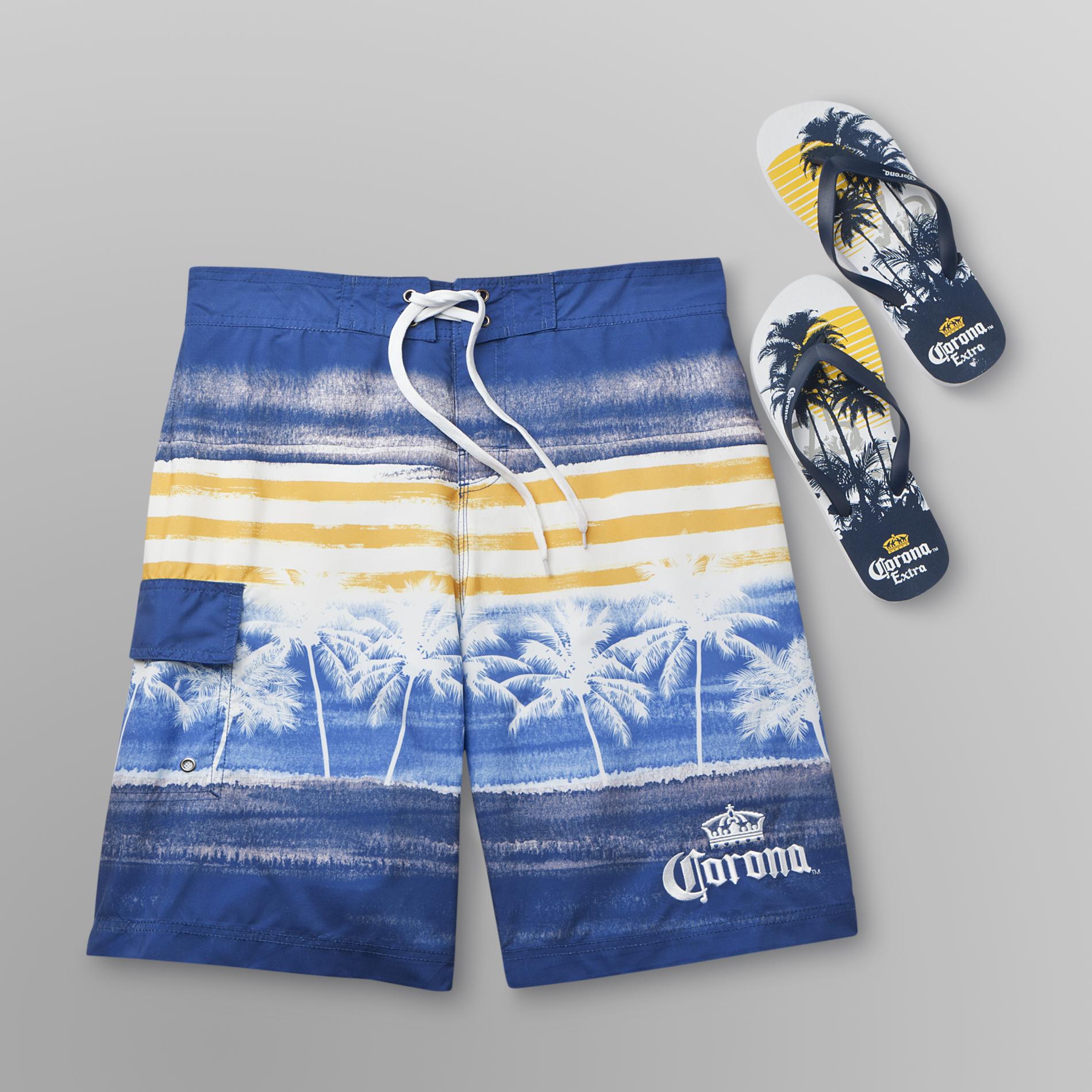 Miller Men's Board Shorts & Flip Flops Miller Lite Clothing, Shoes & Jewelry Clothing