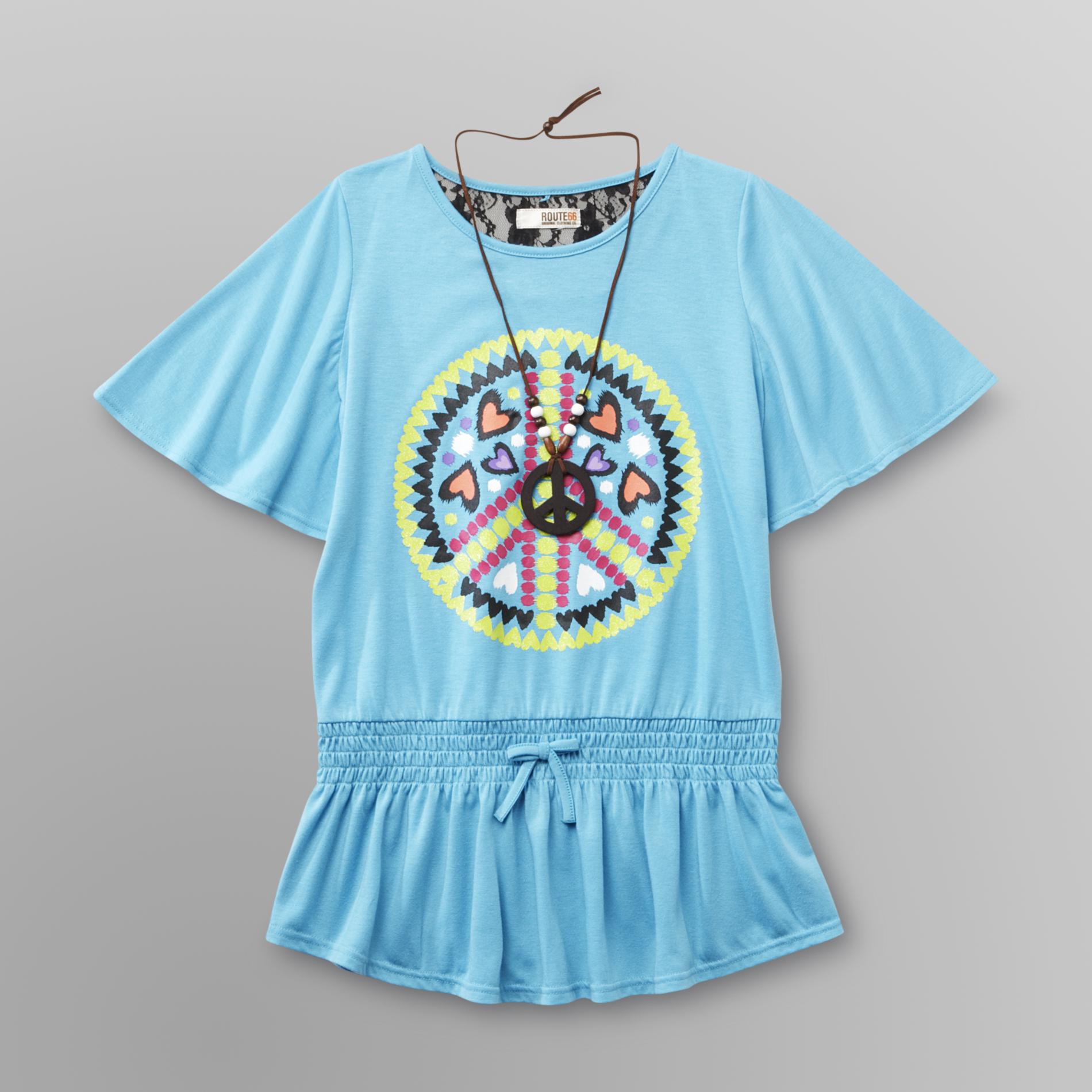 Route 66 Girl's Tunic & Necklace - Peace at Kmart.com