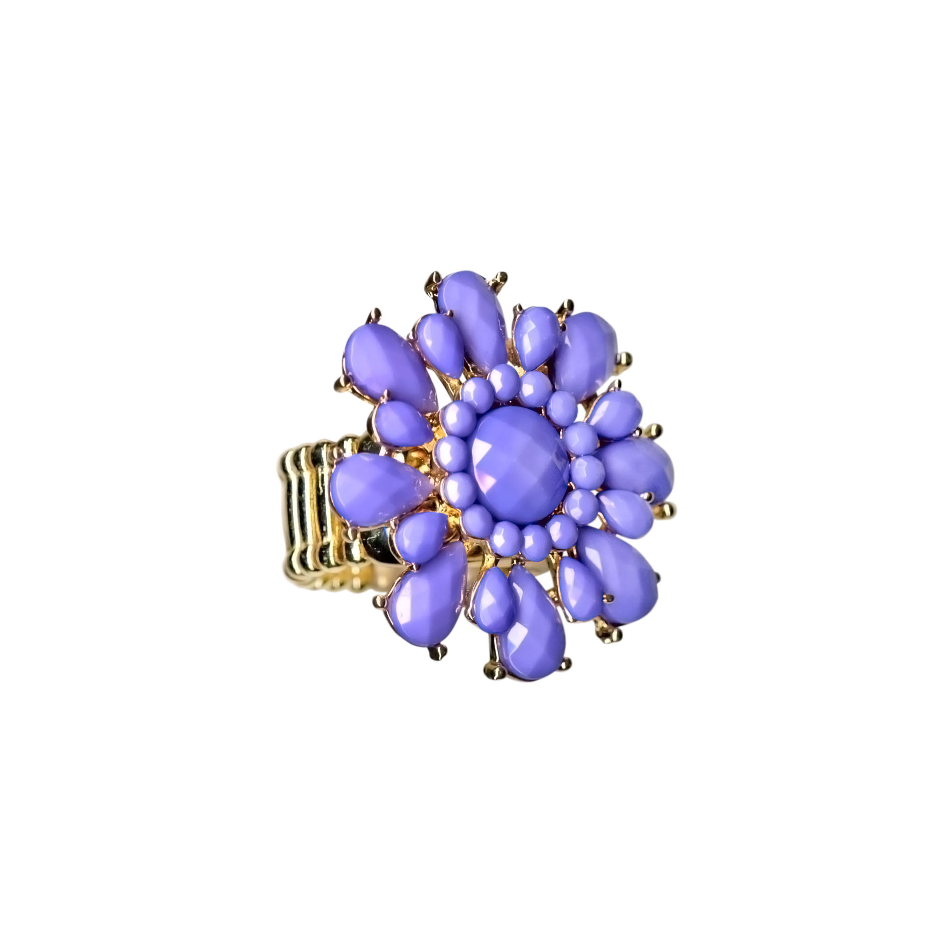 Bongo Multi Stone Floral Goldtone Stretch Ring at Kmart.com