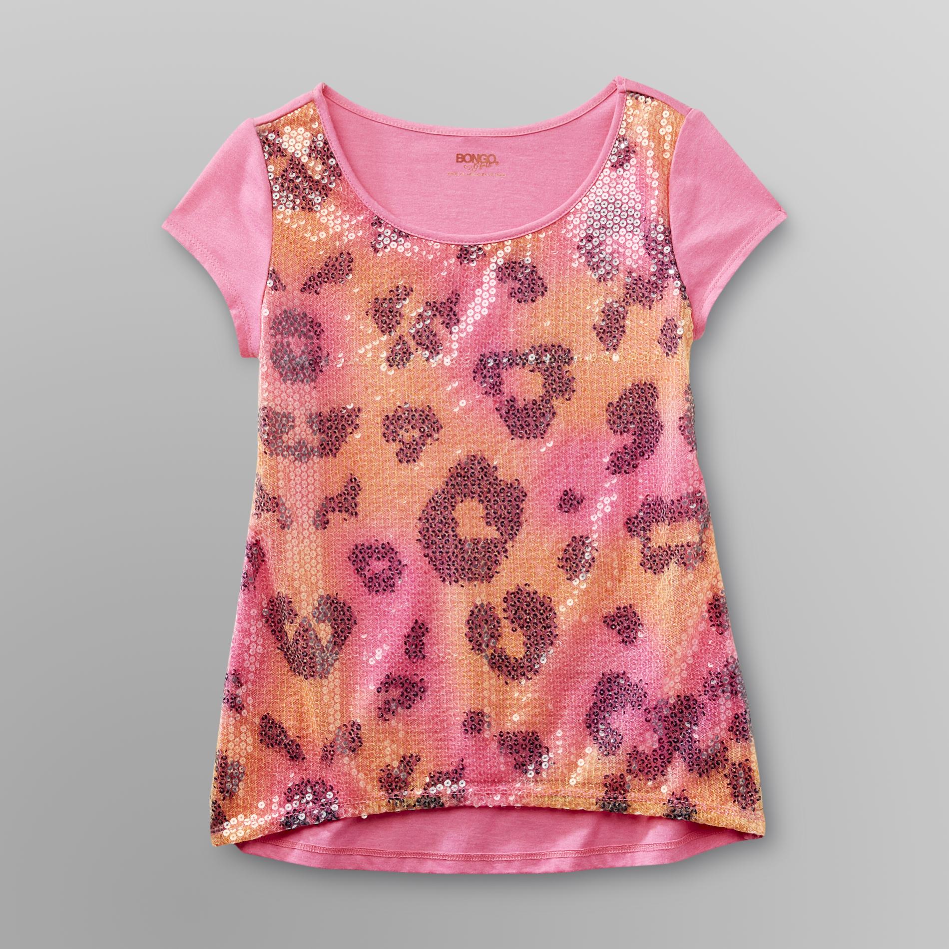Bongo Girl's Sequined T-Shirt - Leopard Print at Kmart.com