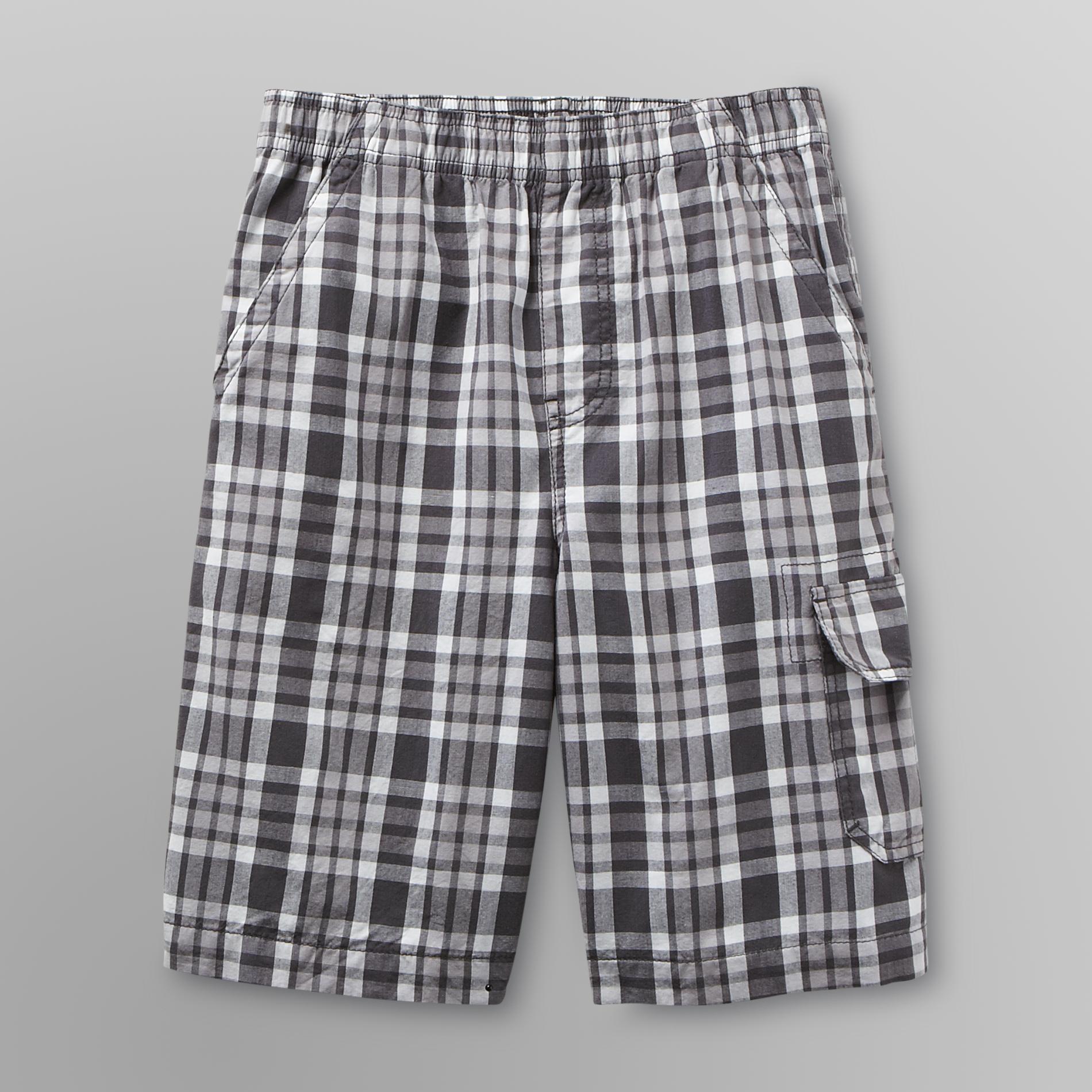 Basic Editions Boy's Cargo Shorts - Plaid at Kmart.com