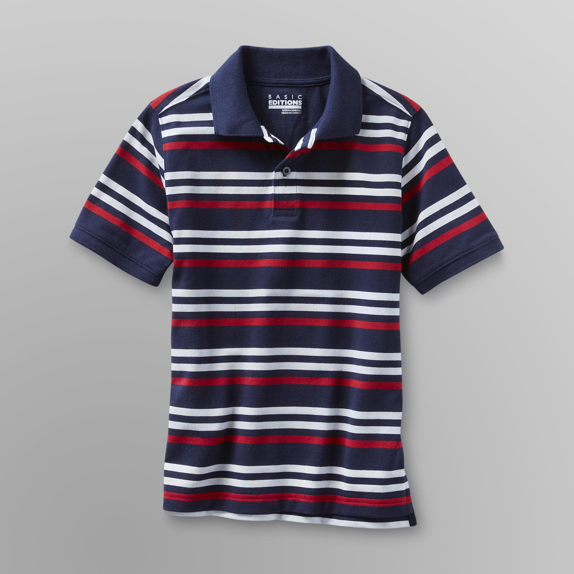 Basic Editions Boy's Mesh Polo Shirt - Striped at Kmart.com