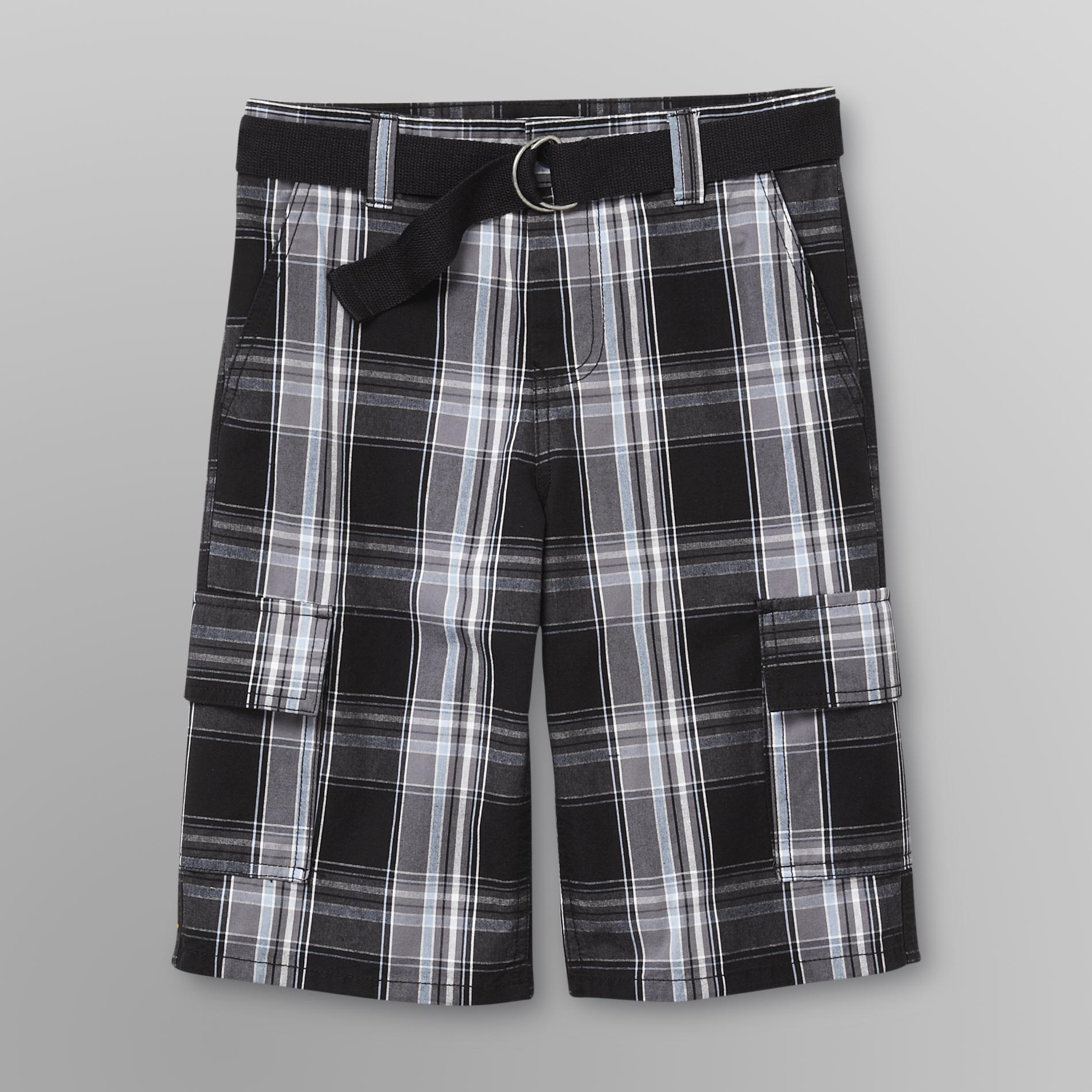 Genuine Dickies Boy's Cargo Shorts & Belt - Plaid at Kmart.com