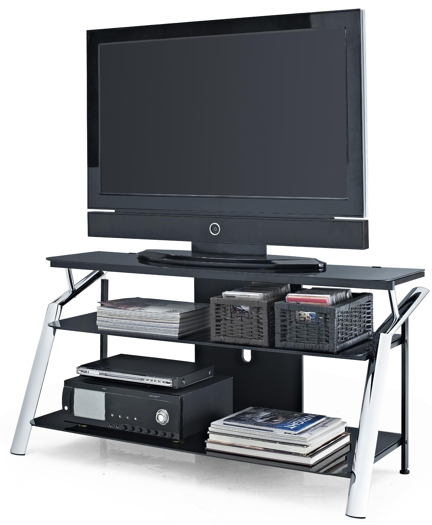 Altra Chrome and Glass TV Stand at mygofer.com