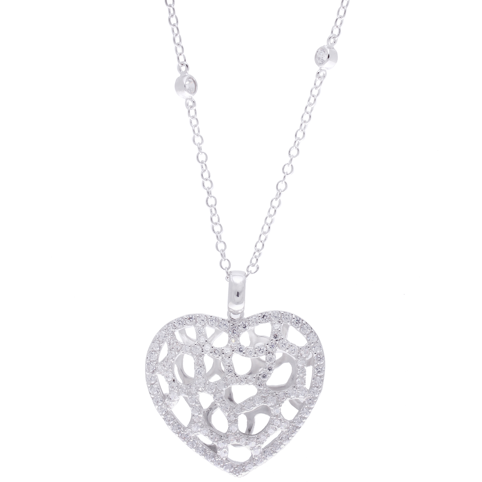 Sofia by Sofia Vergara Ladies Rhodium Plated Cubic Zirconia Heart Pendant at Kmart.com