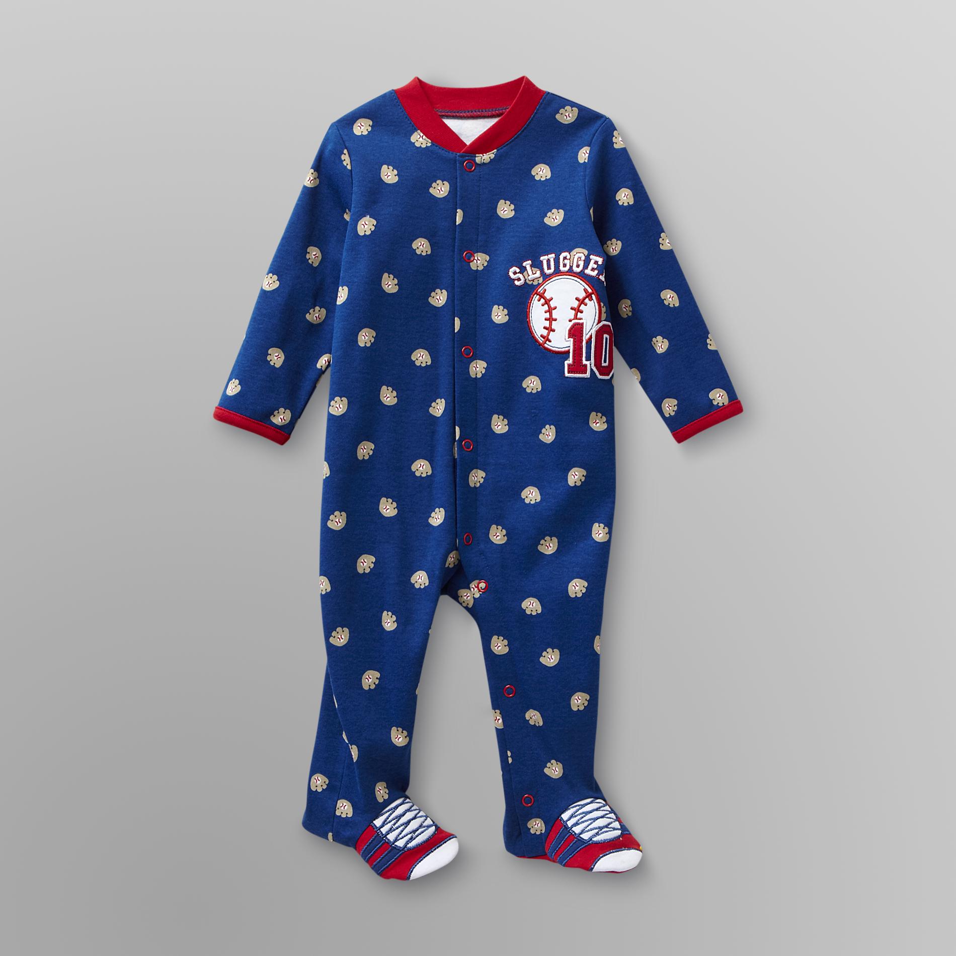 Small Wonders Infant Boy's Footed Pajamas - Baseball Slugger at Kmart.com