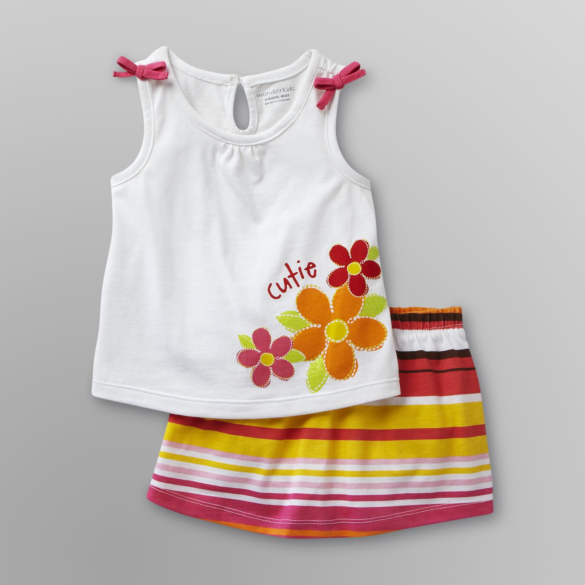 WonderKids Infant & Toddler Girl's Tank Top & Striped Scooter Skirt at Kmart.com