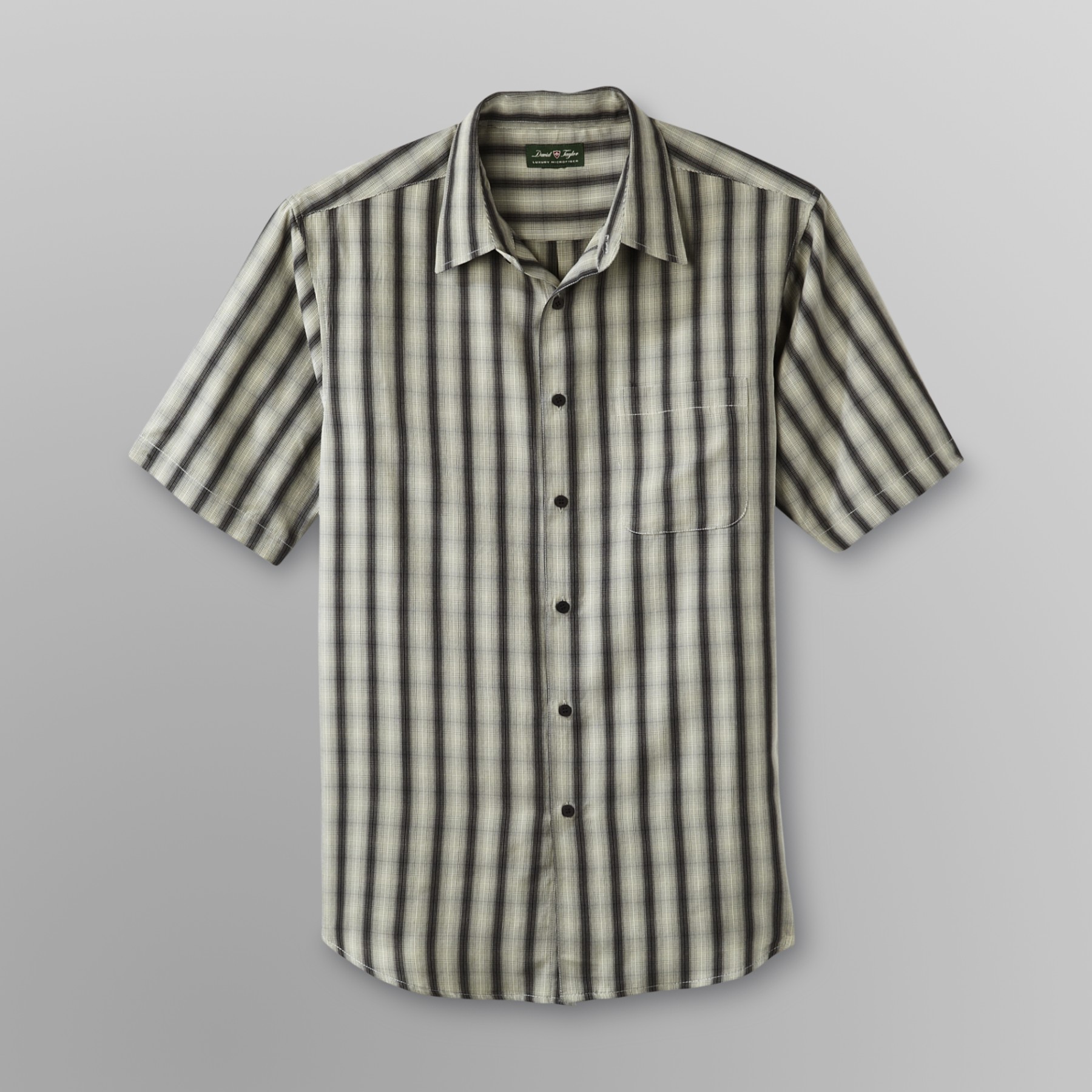 David Taylor Men's Short-Sleeve Shirt - Striped Microfiber at Kmart.com