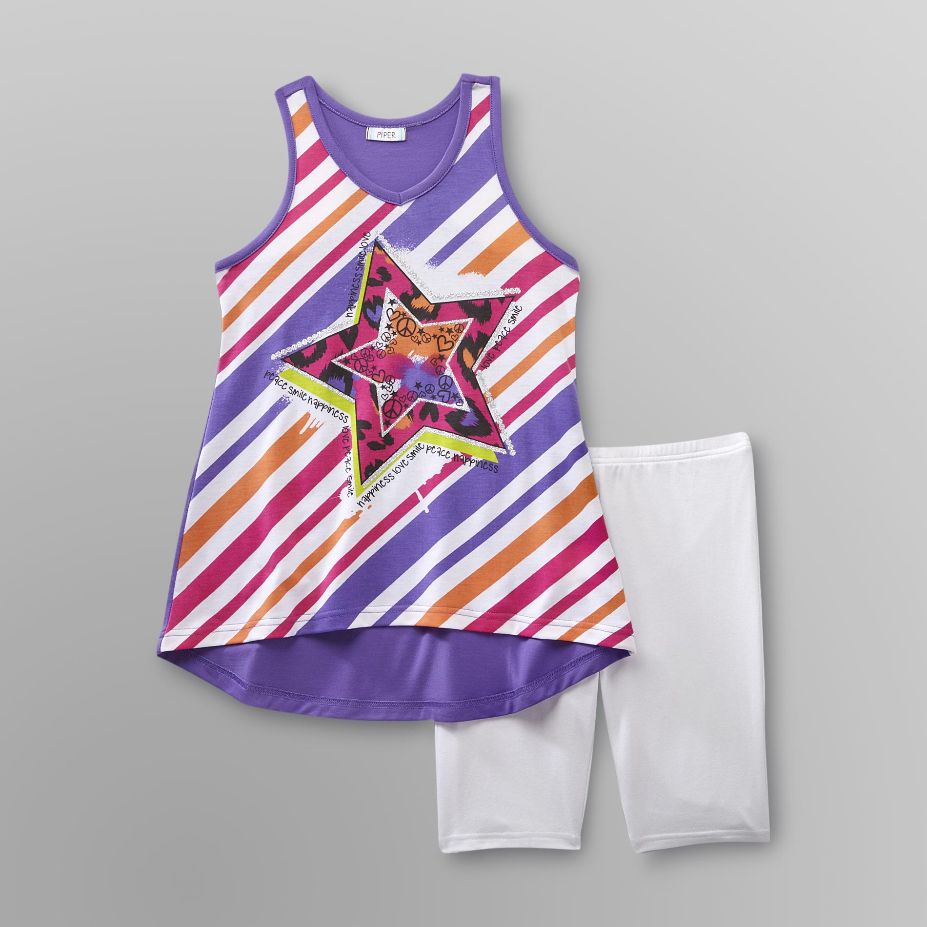 Piper Girl's Graphic Tank Top Set - Star at Kmart.com