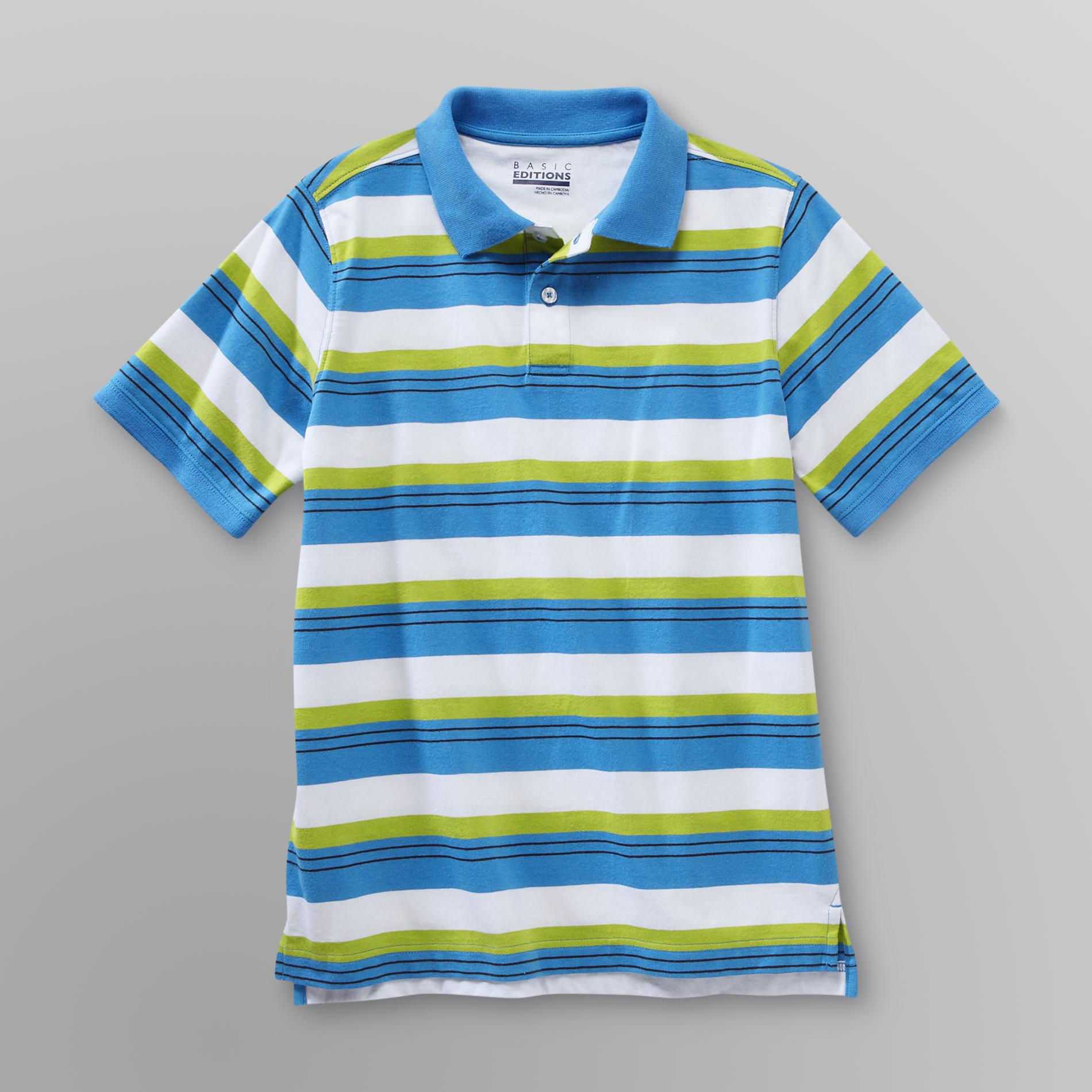 Basic Editions Boy's Pique Polo Shirt - Striped at Kmart.com