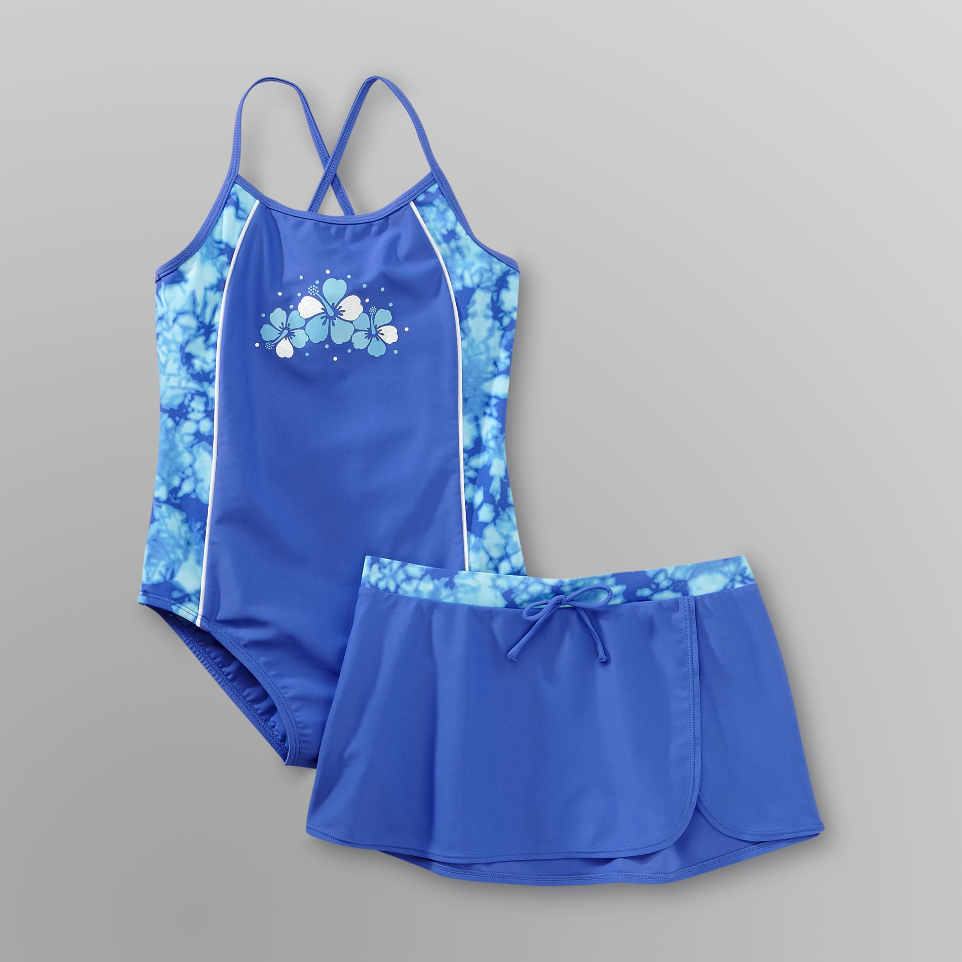 Joe Boxer Girl's One-Piece Swimsuit & Swim Skirt - Floral at Kmart.com