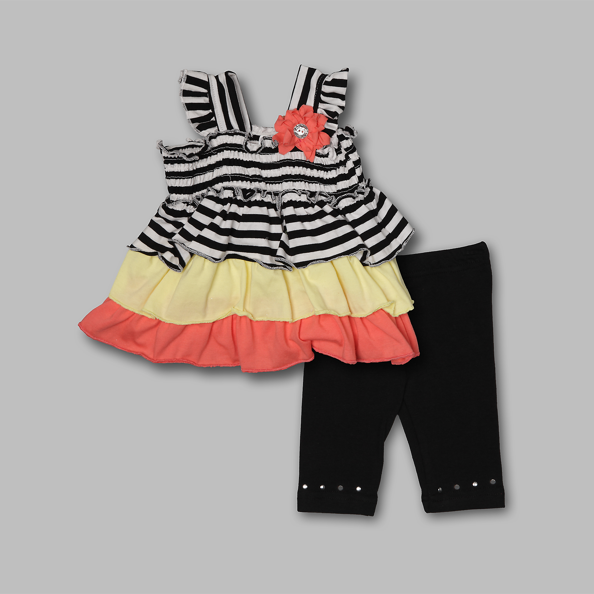 Infant Girl's Dress & Leggings - Striped