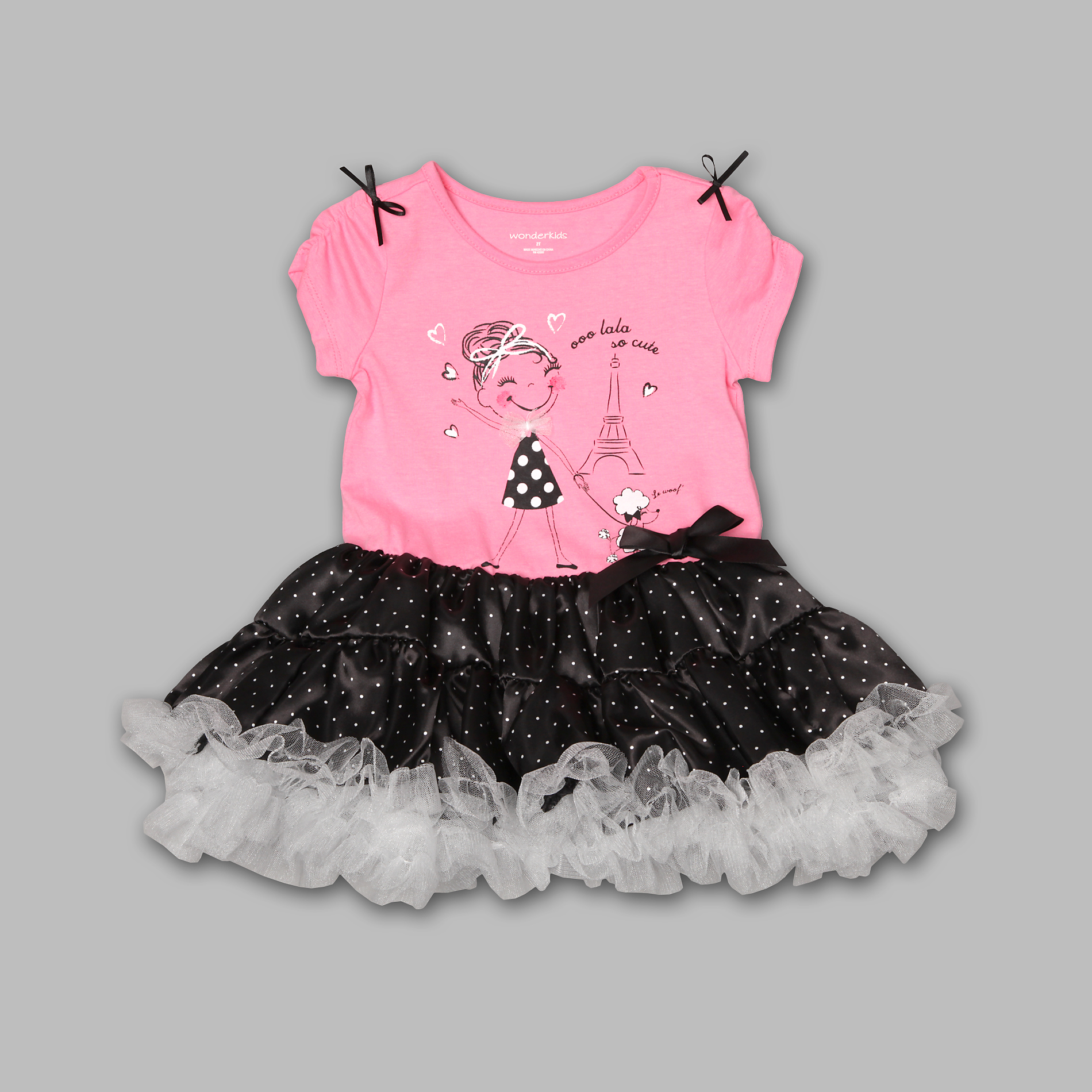 WonderKids Infant & Toddler Girl's Ruffled 2 Pc Ooo Lala So Cute Dress Set at Kmart.com