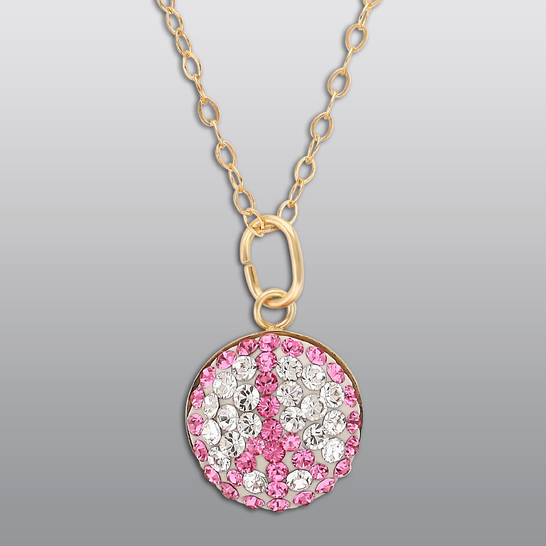 Gold Over Sterling Silver Rose Crystal Peace Sign Pendant at Kmart.com
