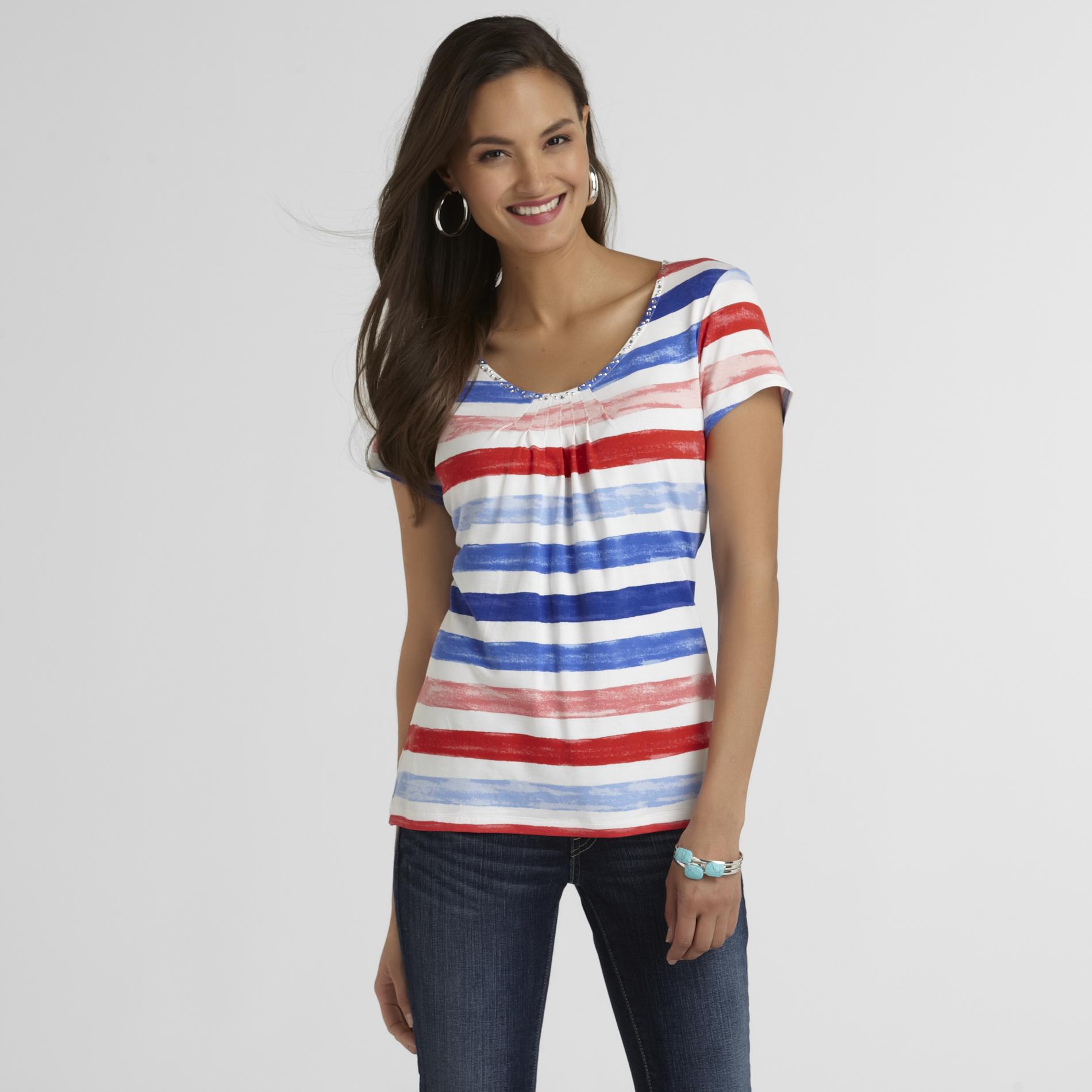 Sapphire Star Women's Embellished Top - Striped at Sears.com