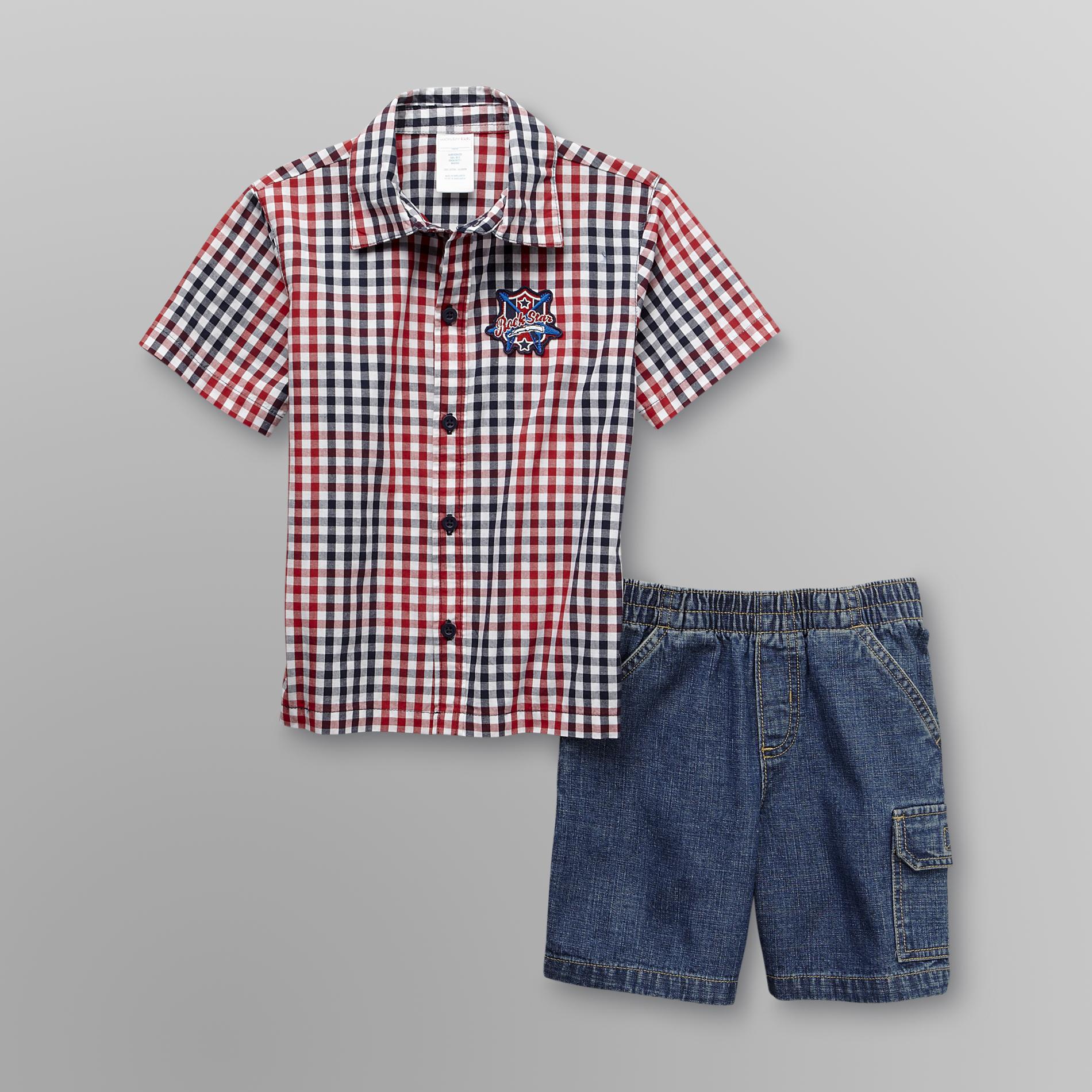 WonderKids Infant & Toddler Boy's Plaid Shirt & Shorts at Kmart.com