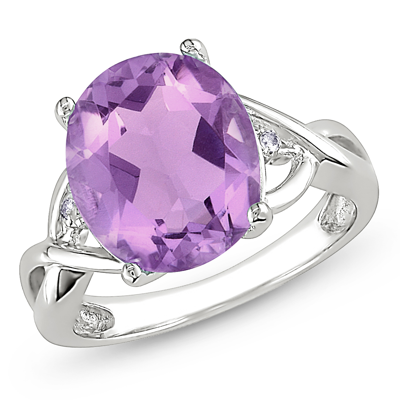 Amour 0.01 Carat T.W. Diamond and 4 Carat T.G.W. Amethyst Fashion Ring in Sterling Silver I3 at Sears.com