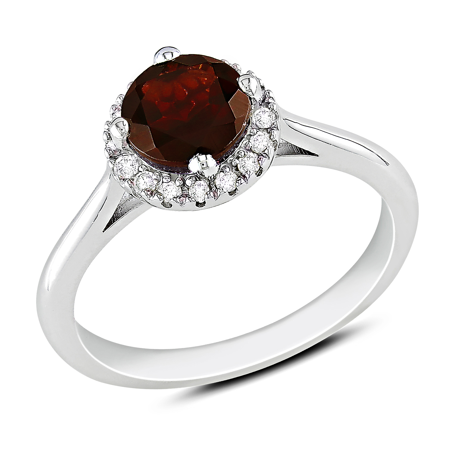 Amour 1/10 Carat T.W. Diamond and 4/5 Carat T.G.W. Garnet Fashion Ring in Sterling Silver GH I3 at Kmart.com