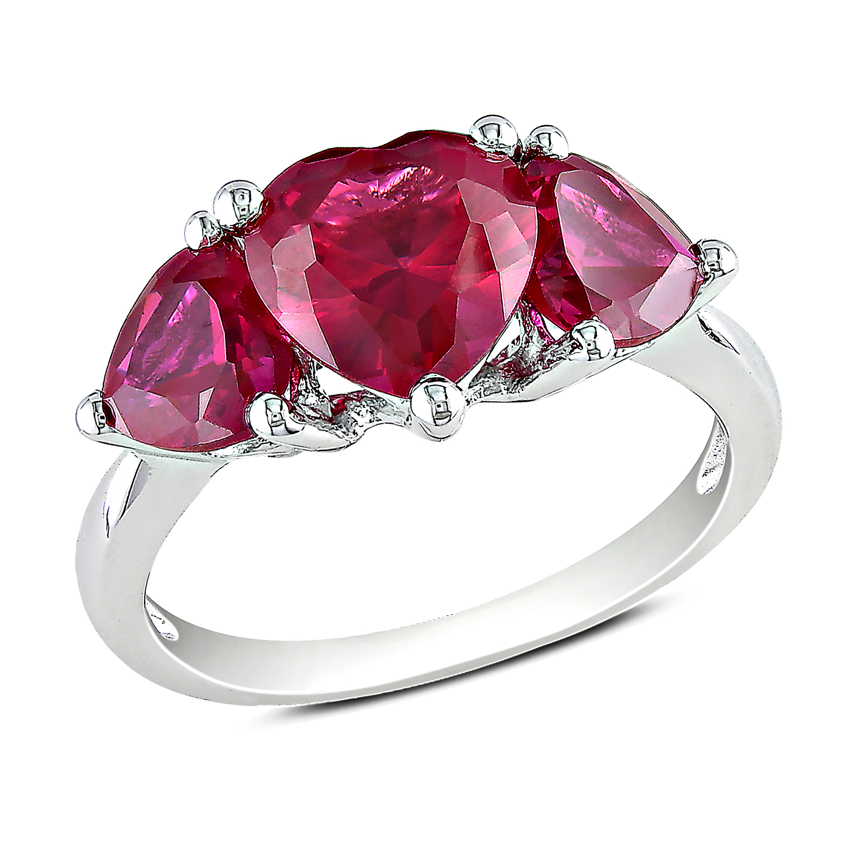 4 4/5 Carat T.G.W. Created Ruby Fashion Ring in Sterling Silver