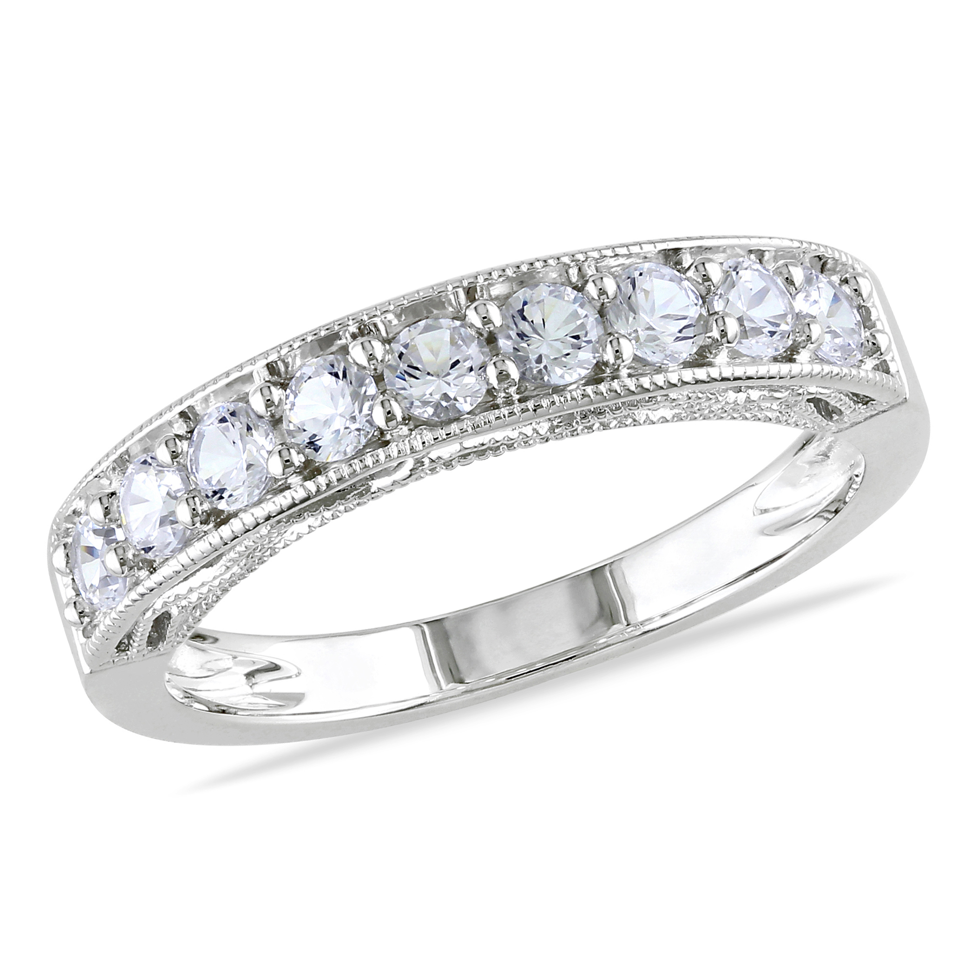 4/5 Carat T.G.W. Created White Sapphire Fashion Ring in Sterling Silver