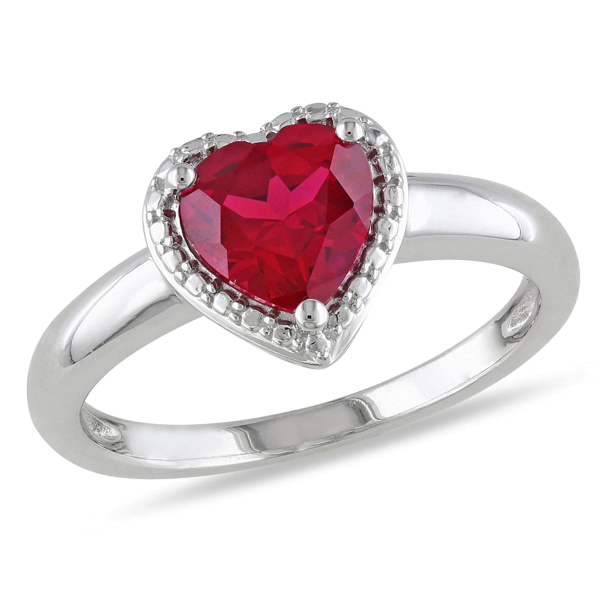 1 5/8 Carat T.G.W. Created Ruby Fashion Ring in Sterling Silver