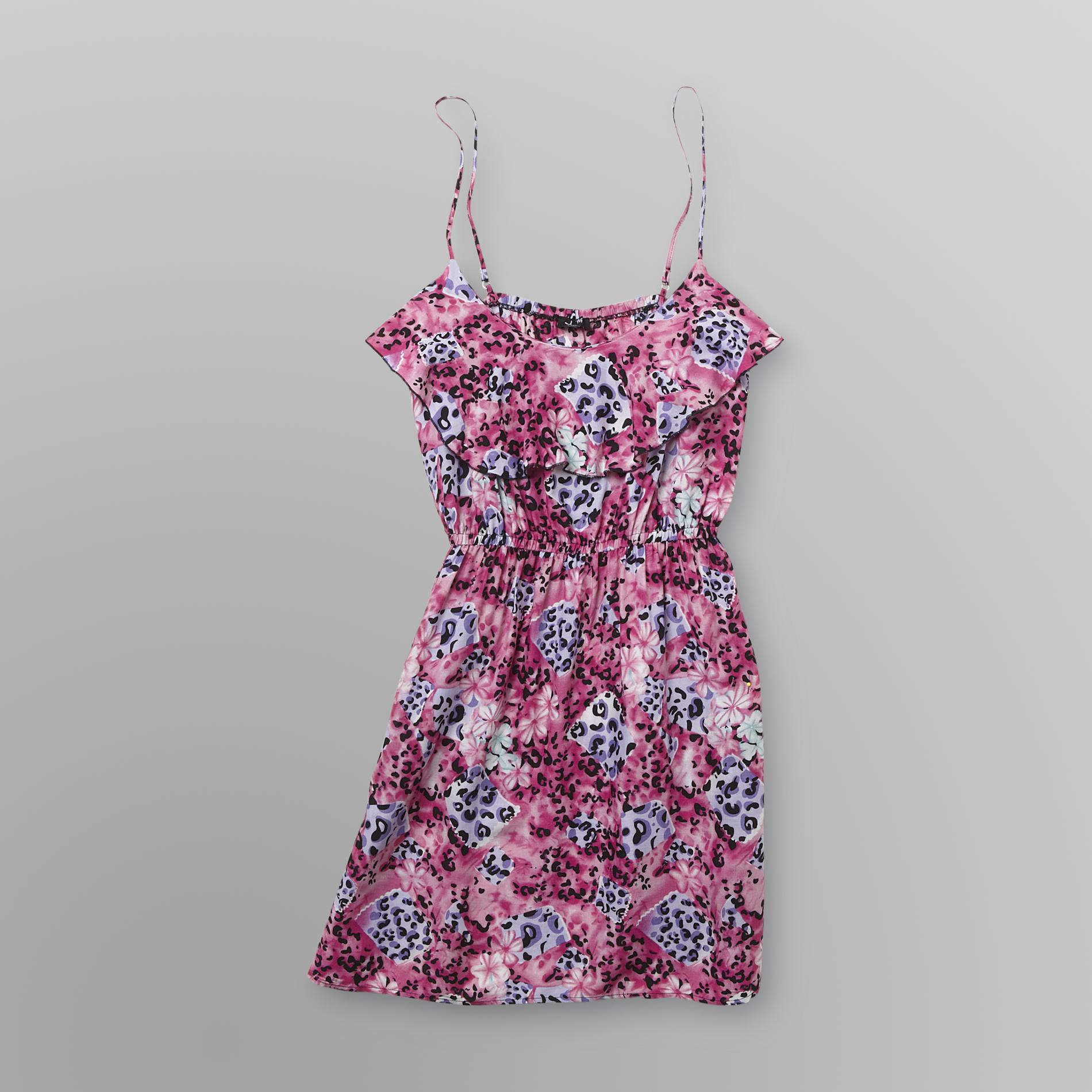 Justify Junior's Ruffle-Front Dress - Animal/Floral Print at Sears.com