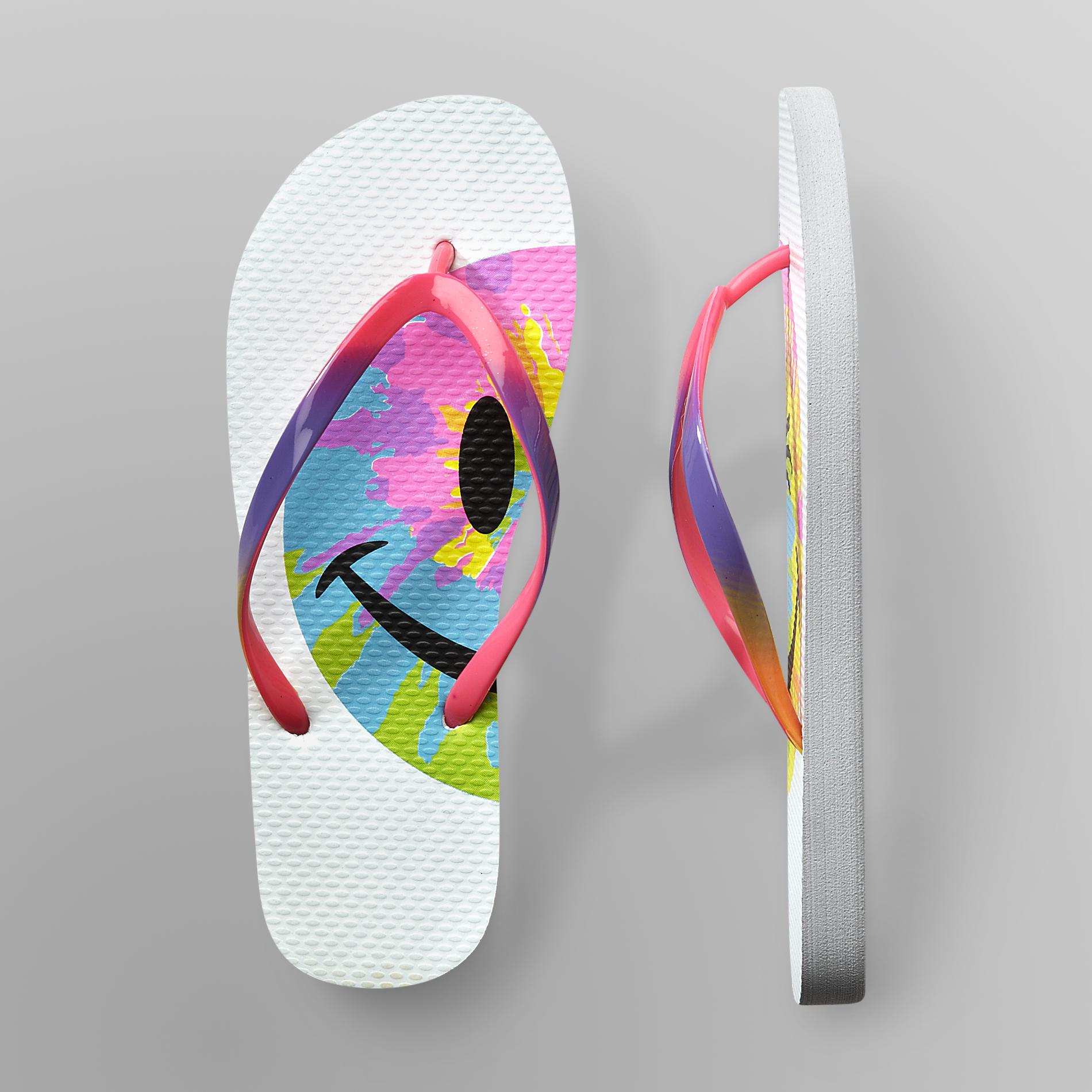 Joe Boxer Women's Foam Sole Flip-Flops - Smiley Tie-Dye at Kmart.com