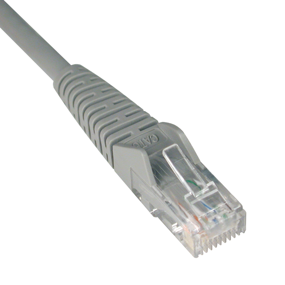 Tripp Lite N201-001-GY 1-ft. Cat6 Gigabit Gray Snagless Patch Cable RJ45M/M
