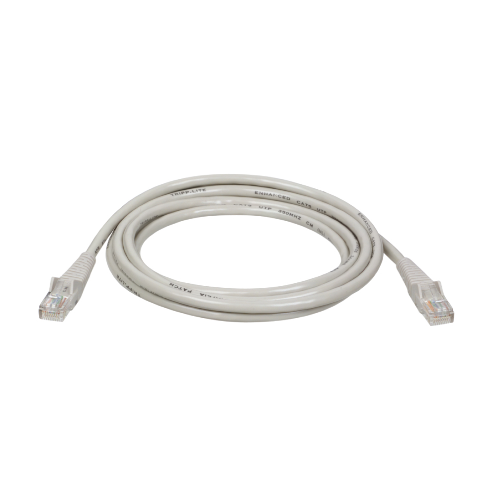 Tripp Lite N001-010-GY 10-ft. Cat5e / Cat5 350MHz Gray Snagless Molded Patch Cable RJ45