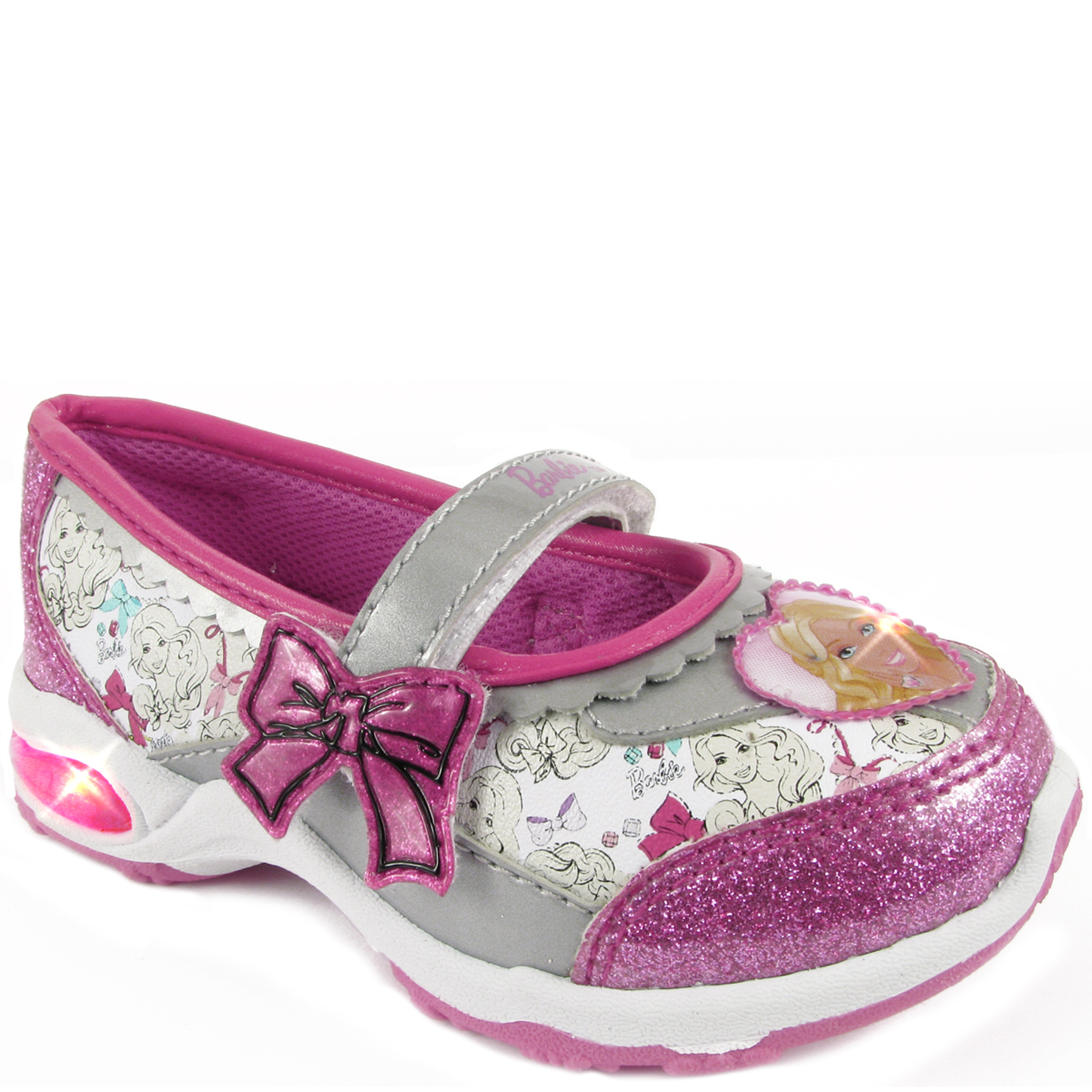 Character Toddler Girl's Barbie Athletic Shoe - White/Pink