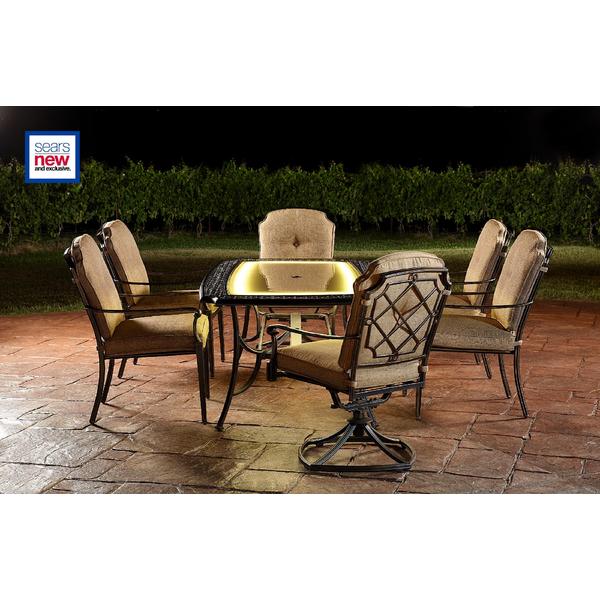 Agio International Aaq 13100 32210 Bella Luna 7pc Lighted Dining Set