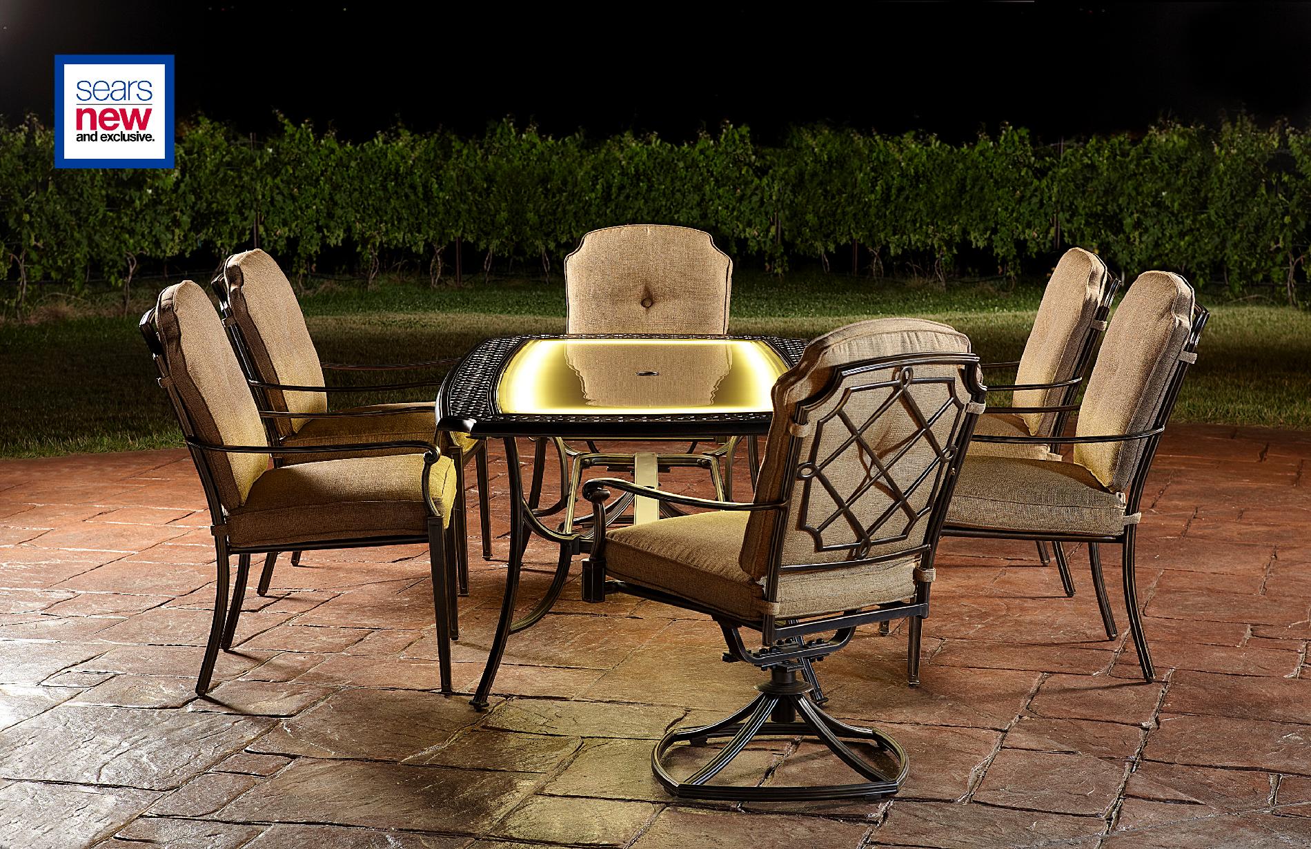 Agio - AAQ-13100-32210 - Bella Luna 7pc Lighted Dining Set ...