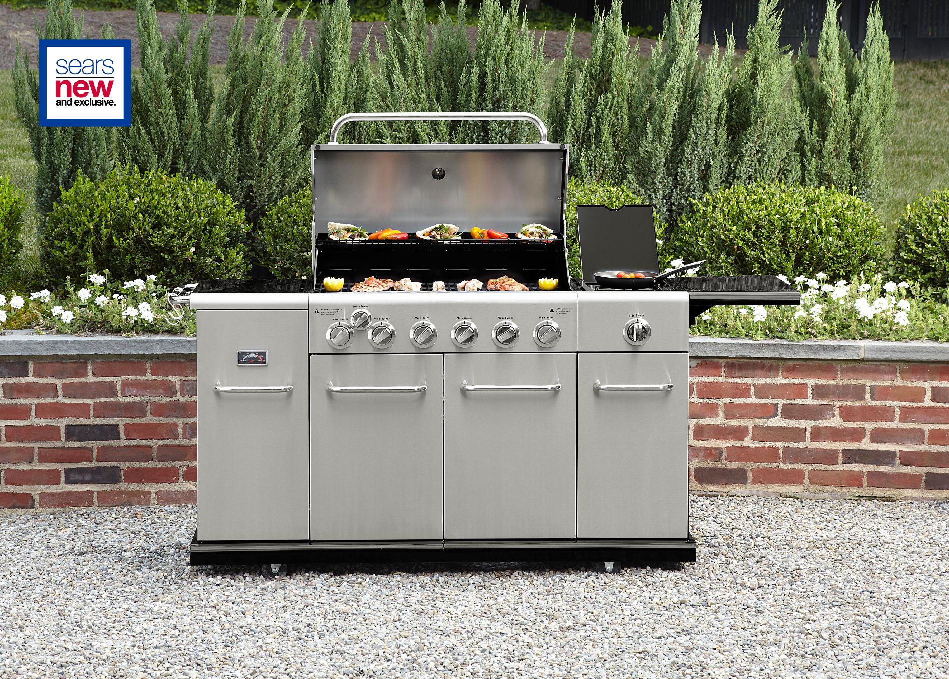 Top Quality Kenmore 6 Burner Stainless Steel front Gas Grill With