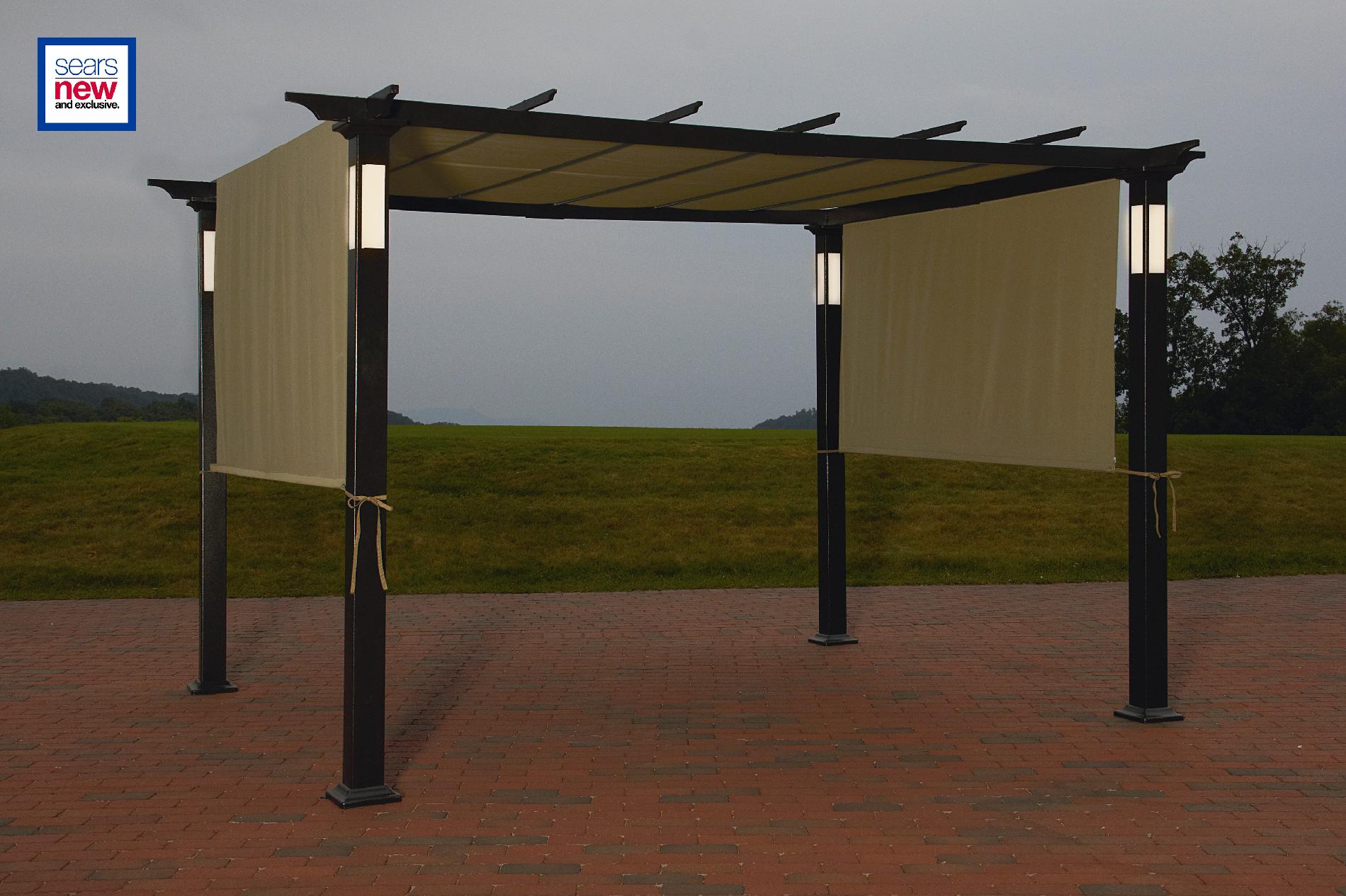 LED lighted pergola Classic Sun Shade and Evening Shelter from Sears
