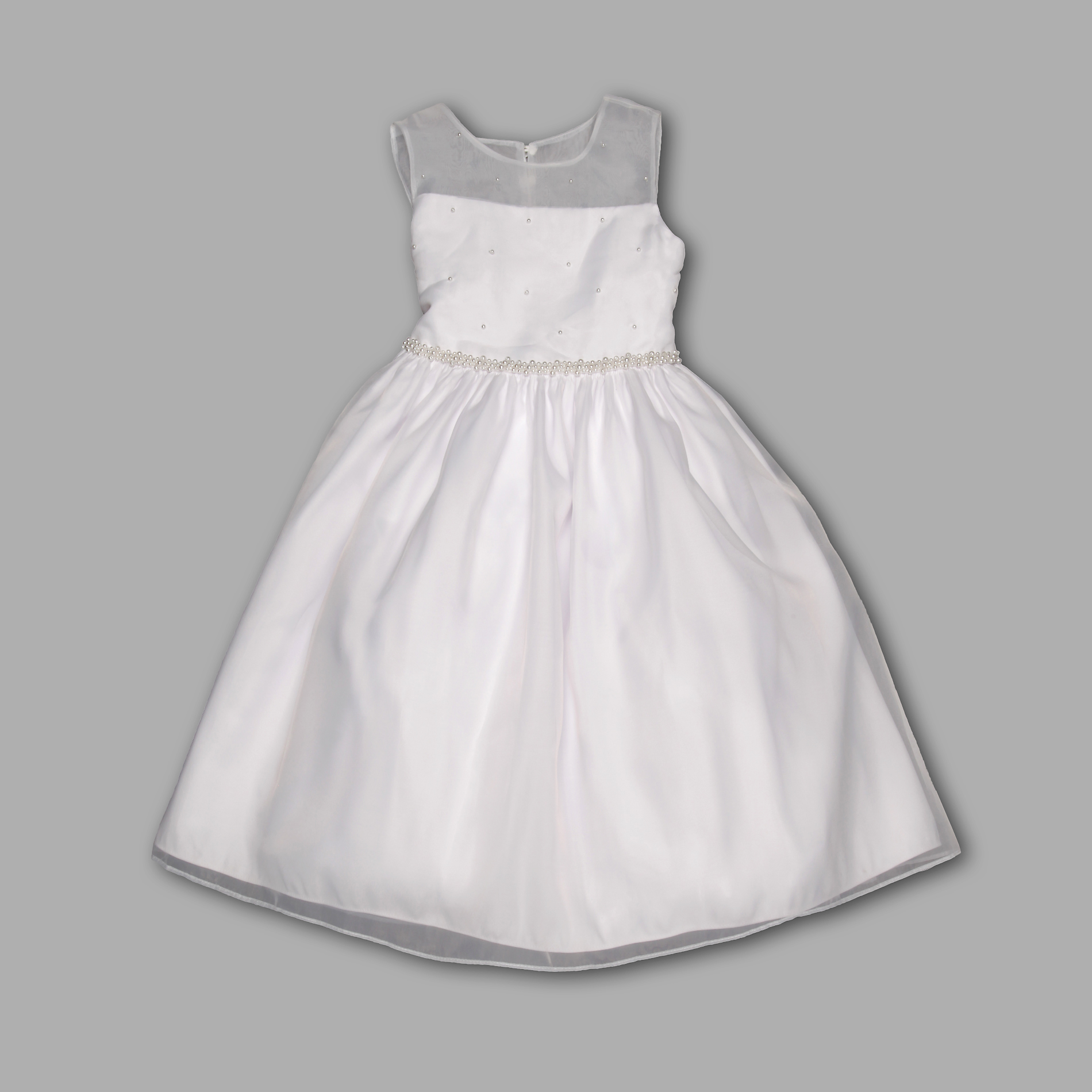 Girl's Sheer Sleeveless Jewel Belt Dress