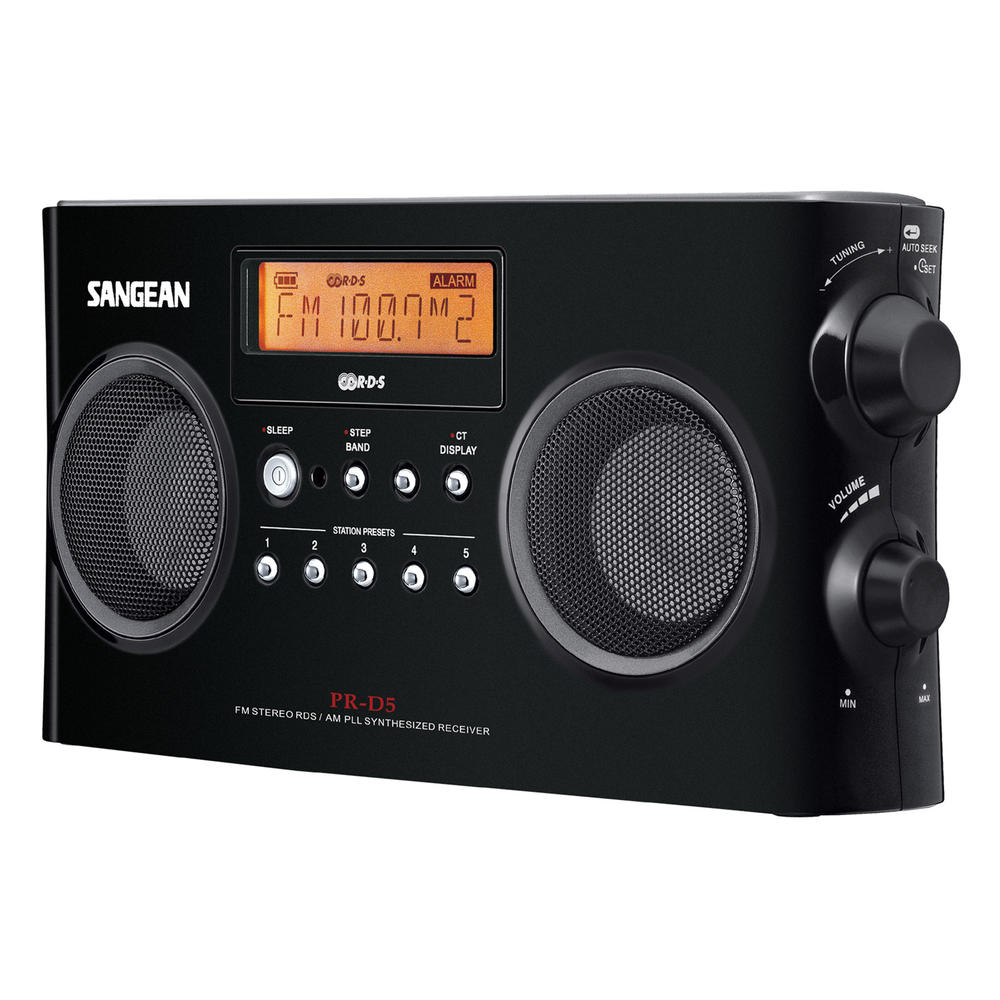 FM-Stereo RDS (RBDS) / AM Digital Tuning Portable Receiver- Black