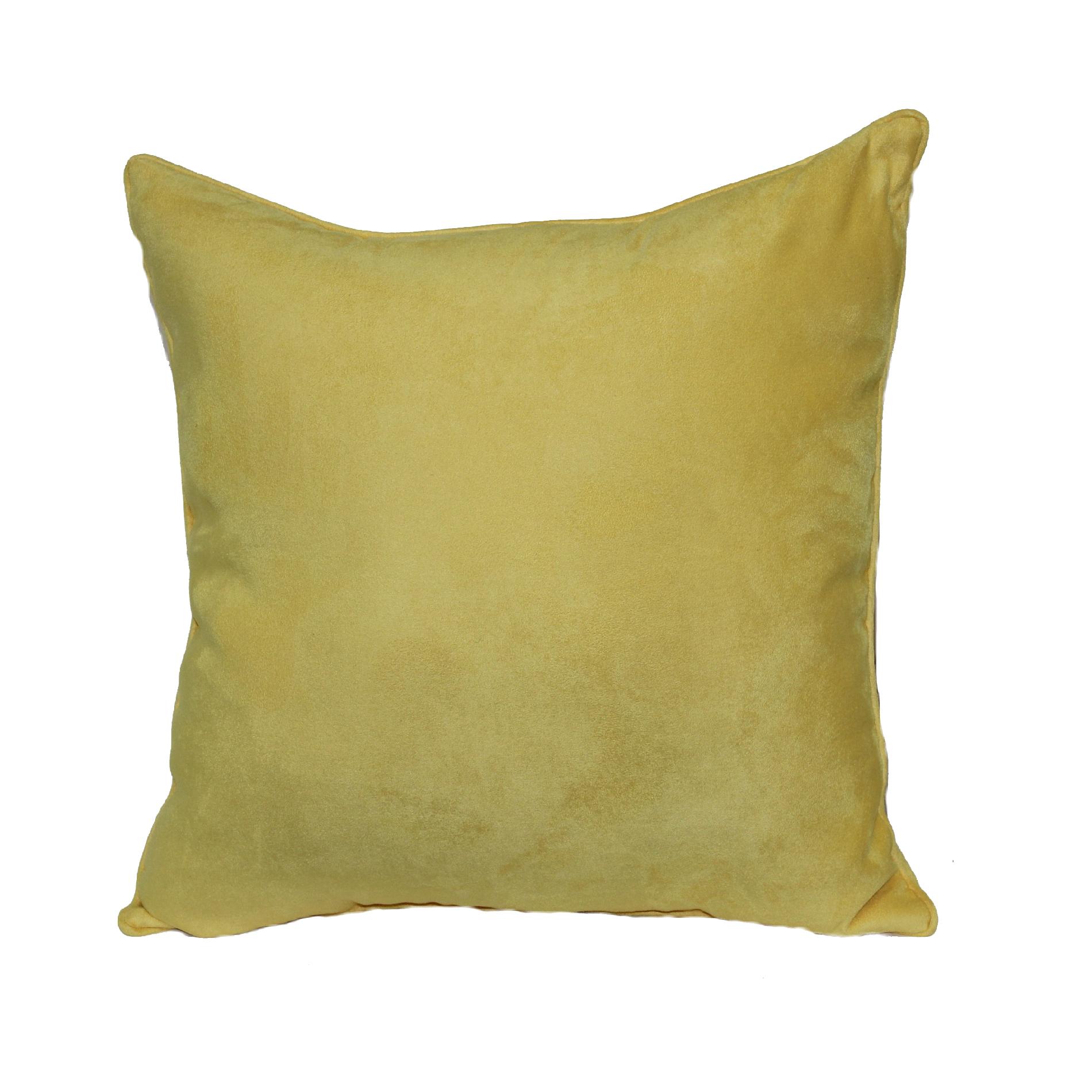 Solid Faux Suede Decorative Pillow - Yellow