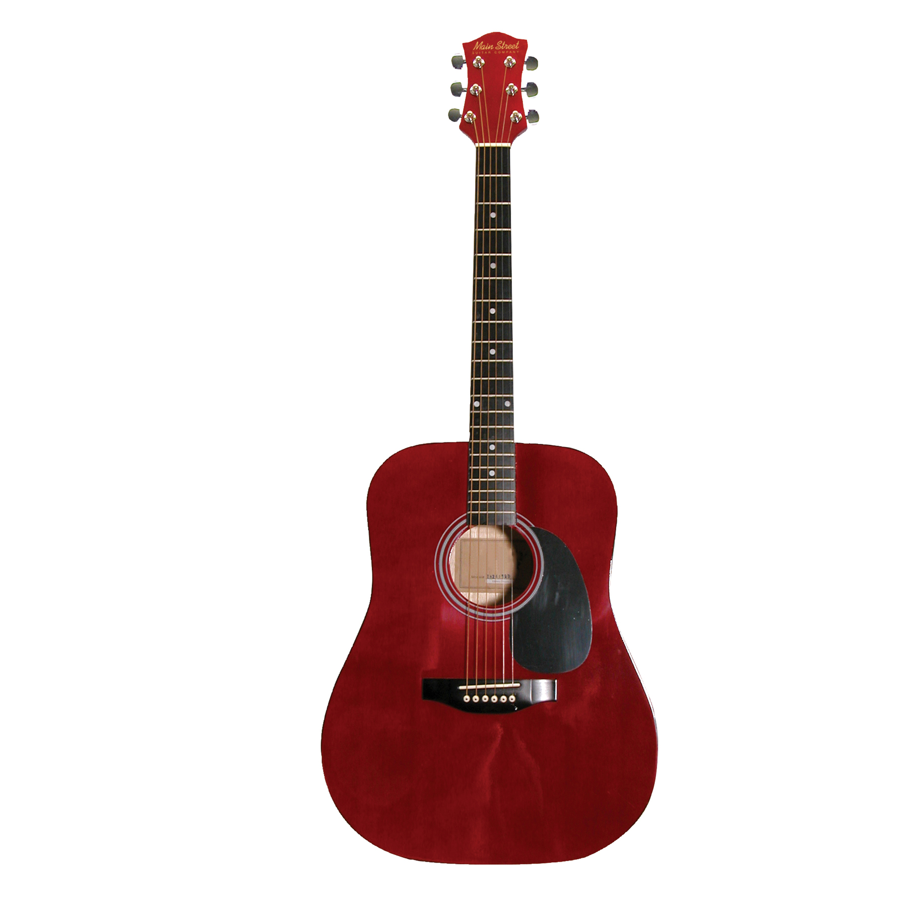 Main Street Acoustic Dreadnought Guitar in Transparent Red