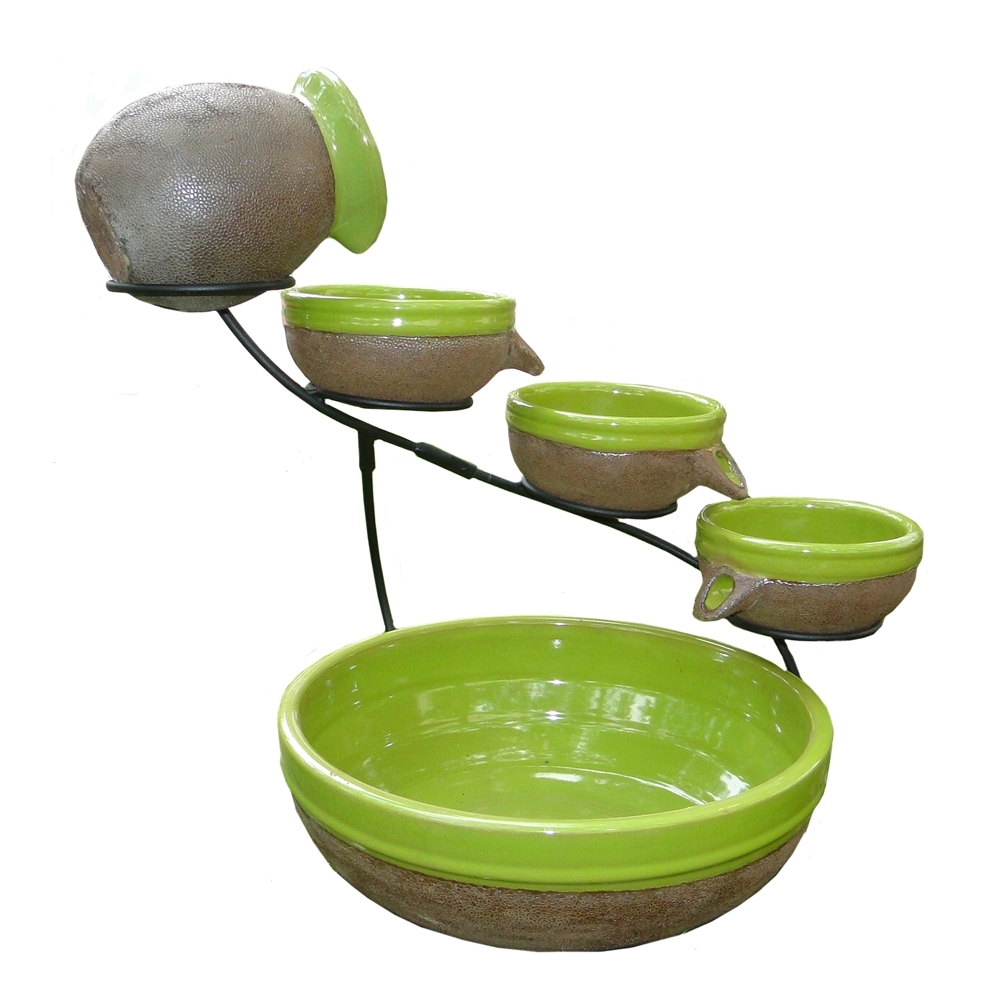 Smart Solar Ceramic Kiwi Solar Cascade Fountain with Rustic Brown Finish at Sears.com