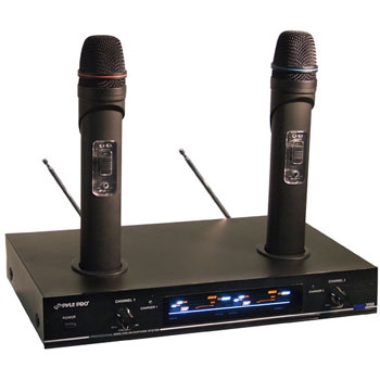 Dual VHF Rechargeable Wireless Microphone System