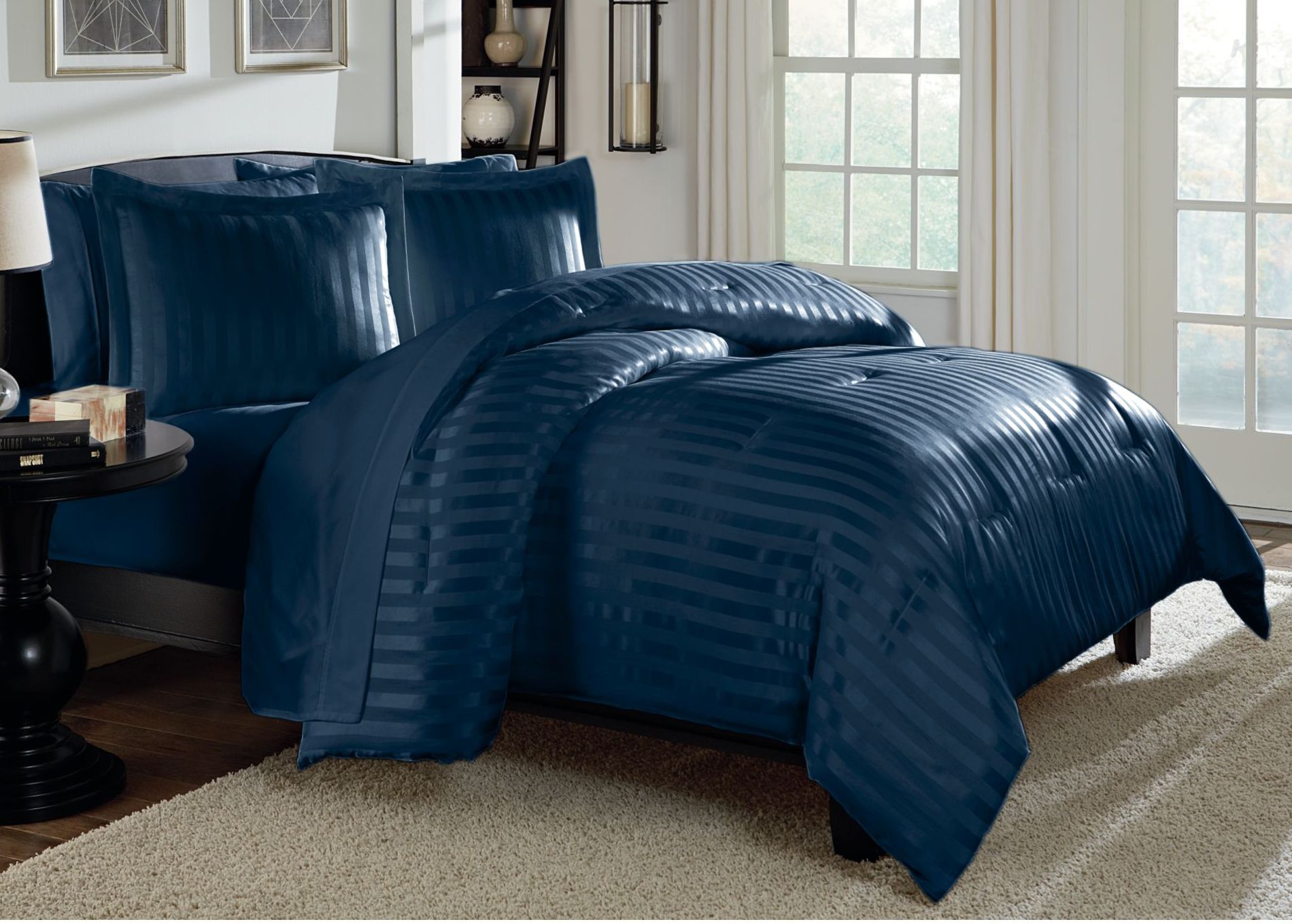 Essential Home Damask Navy Comforter Set at Kmart.com