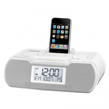 Sangean FM-RDS  RBDS    AM   Aux-in Digital Tuning Atomic Clock Radio Compatible with iPod- White