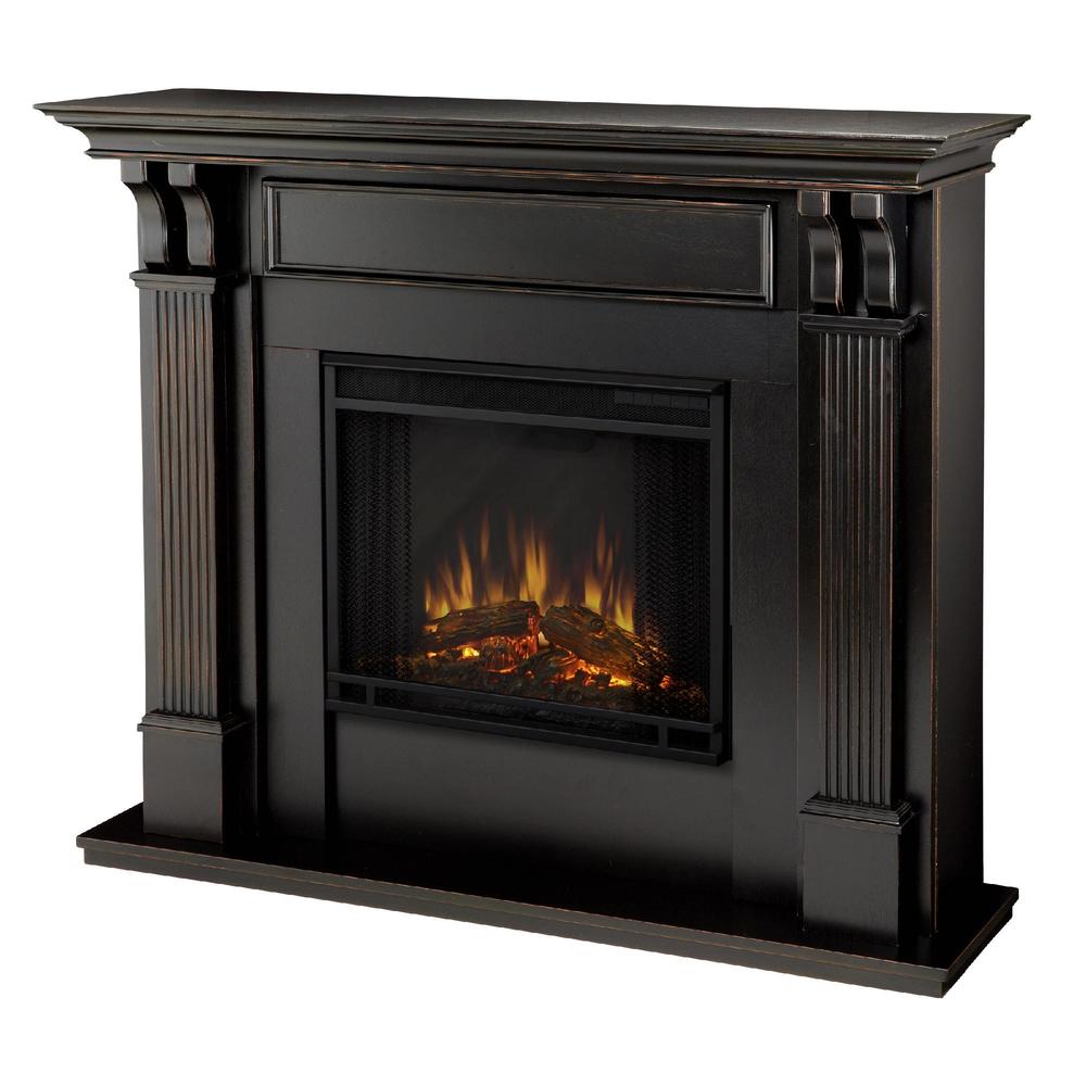 Ashley Indoor Electric Fireplace in Blackwash 45.5Hx48Wx14D