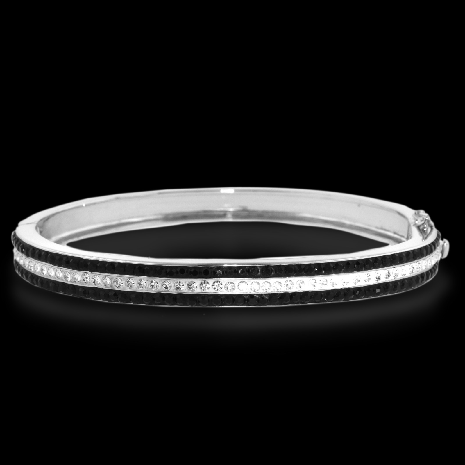 Shades Of Elegance Platinum Over Bronze Black Striped Bangle at Sears.com