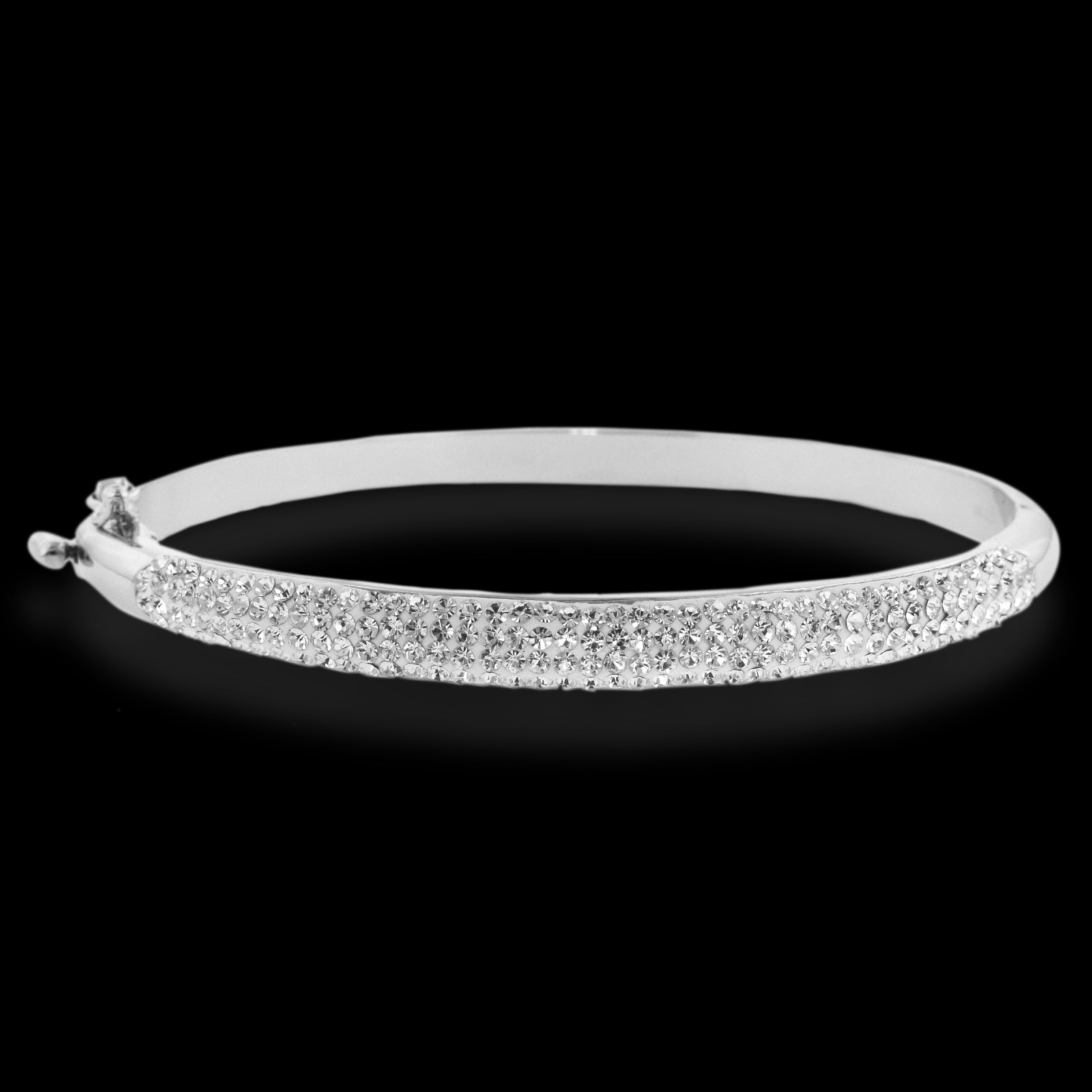 Shades Of Elegance Platinum Over Bronze White Crystal  Bangle at Sears.com