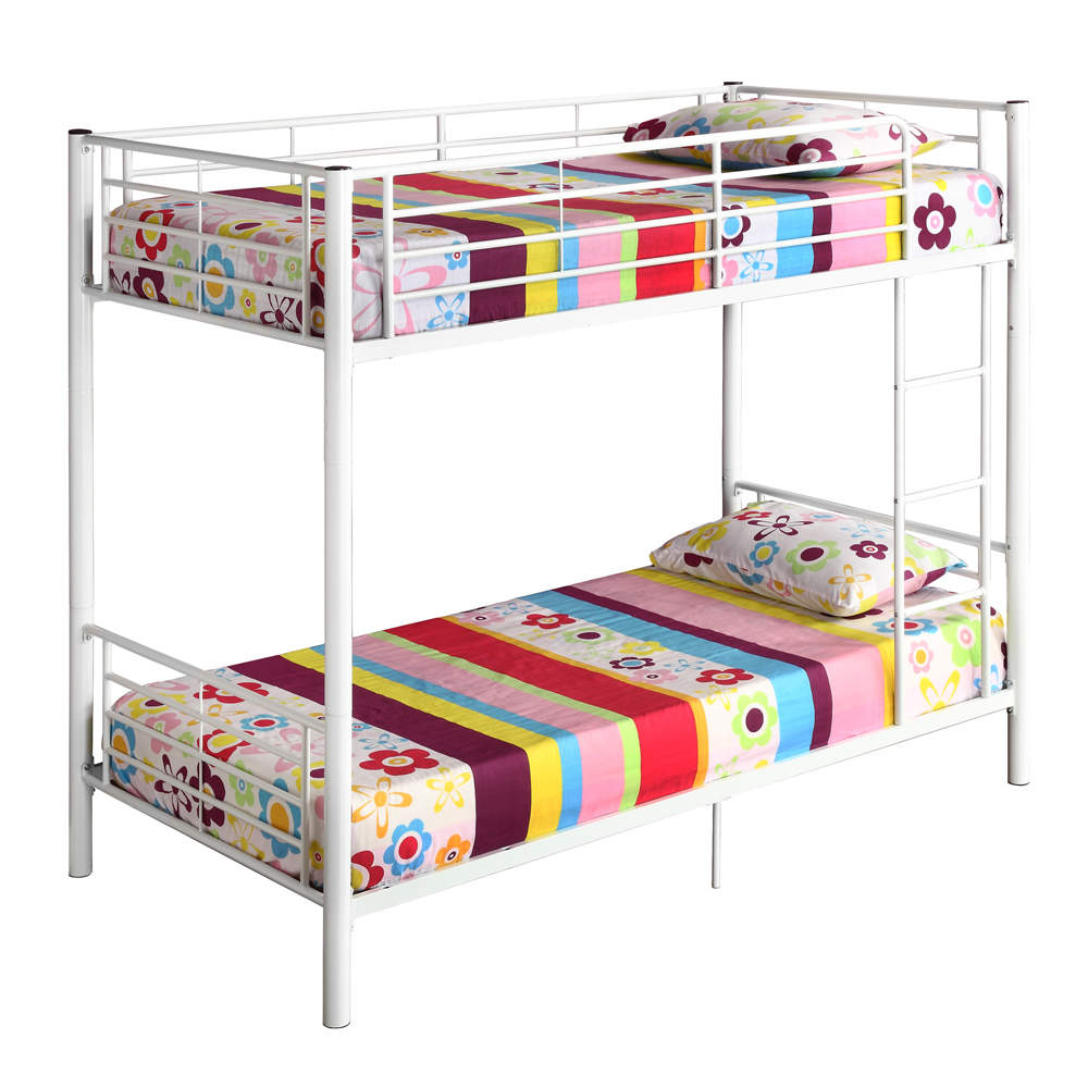 Metal Twin White Bunk Bed